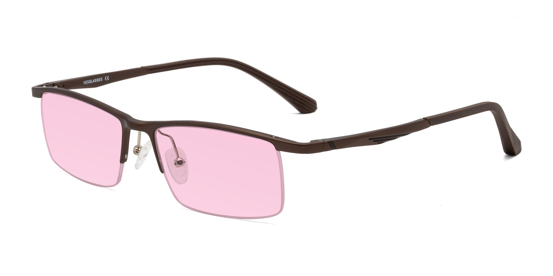 Angle of CX6236 in Coffee with Light Pink Tinted Lenses