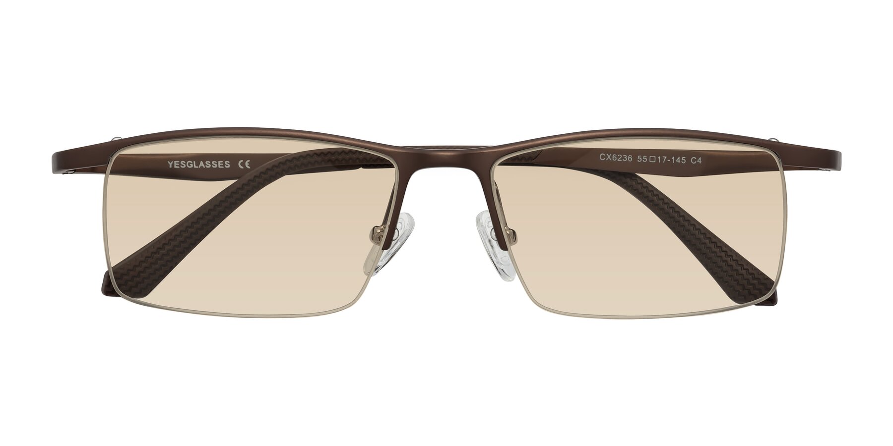 Folded Front of CX6236 in Coffee with Light Brown Tinted Lenses