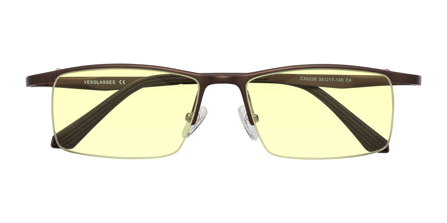 Folded Front of CX6236 in Coffee with Light Yellow Tinted Lenses