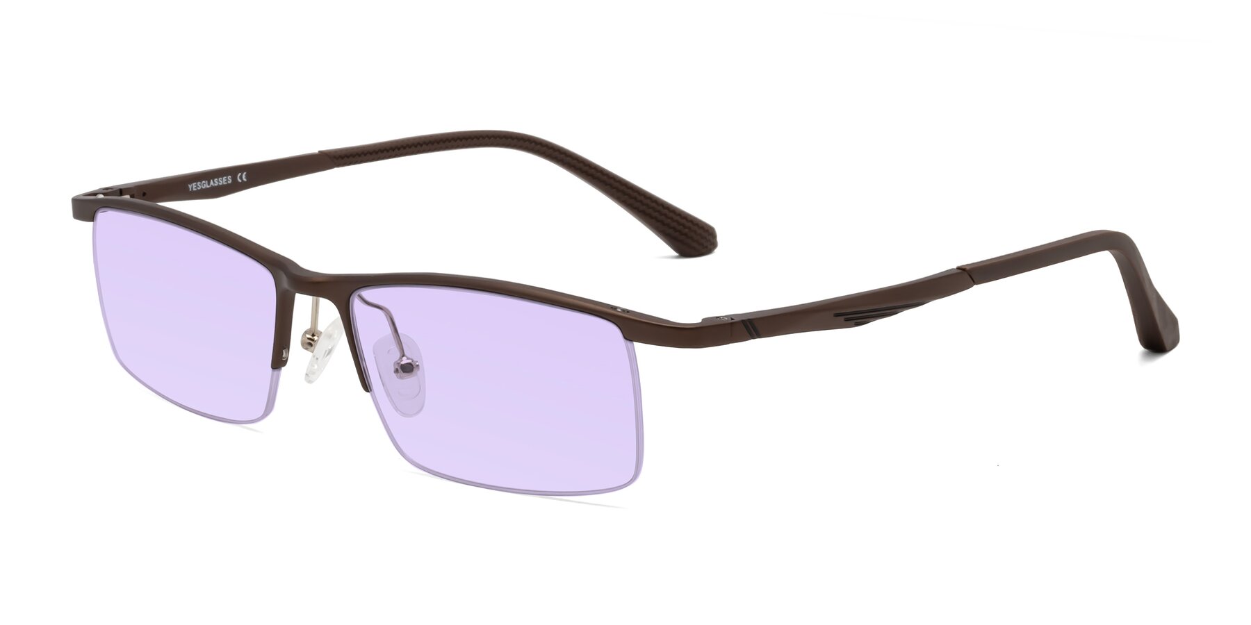 Angle of CX6236 in Coffee with Light Purple Tinted Lenses