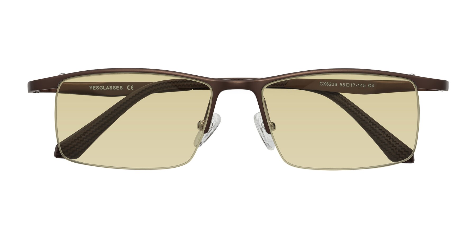 Folded Front of CX6236 in Coffee with Light Champagne Tinted Lenses