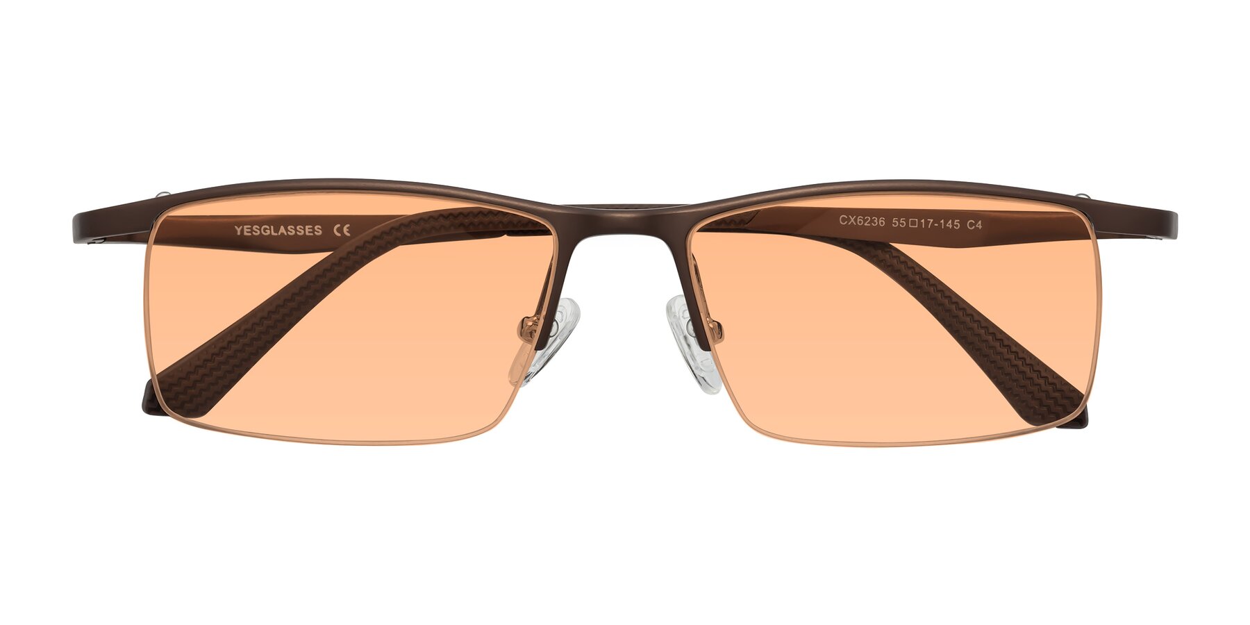 Folded Front of CX6236 in Coffee with Light Orange Tinted Lenses