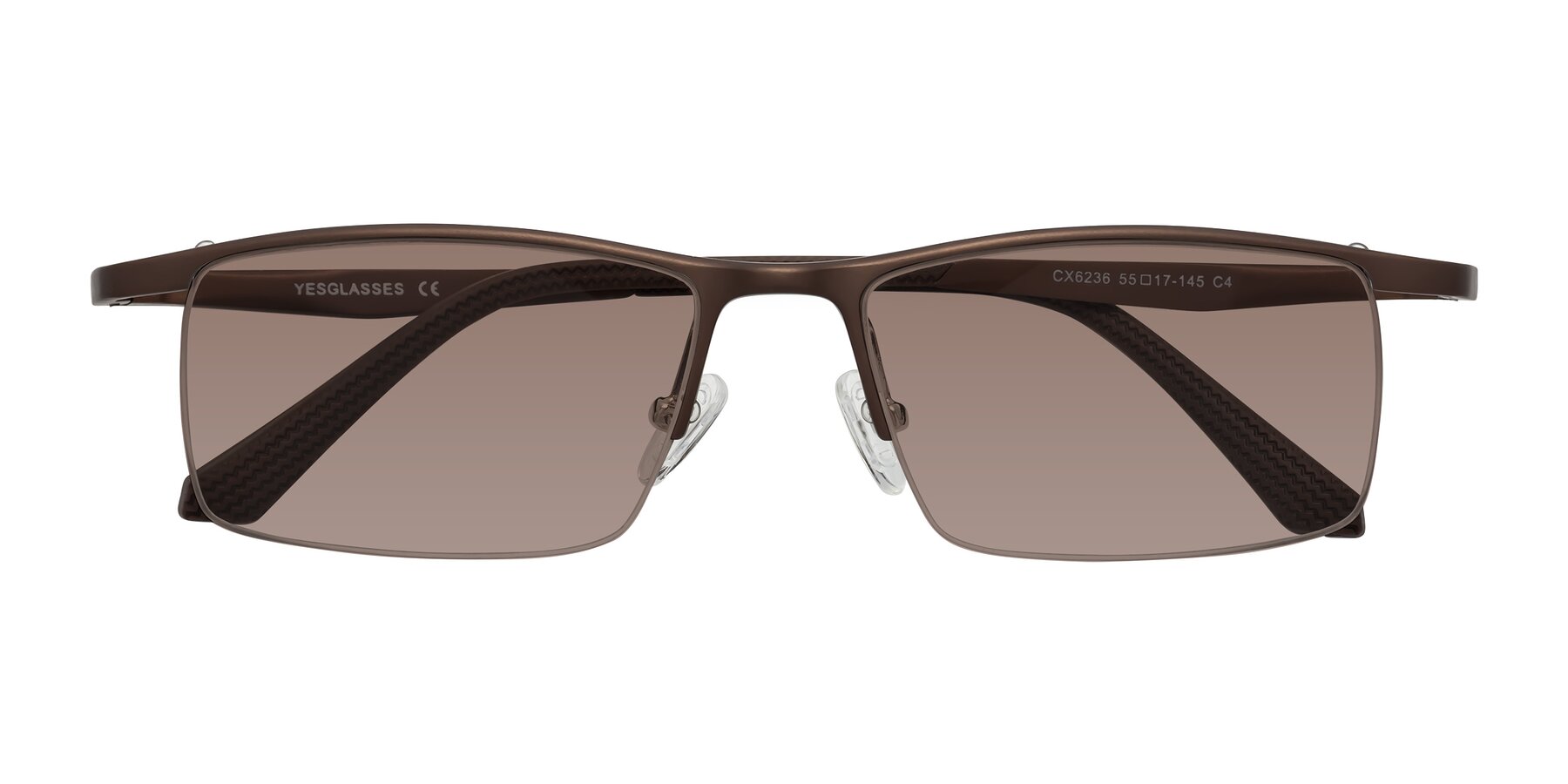 Folded Front of CX6236 in Coffee with Medium Brown Tinted Lenses