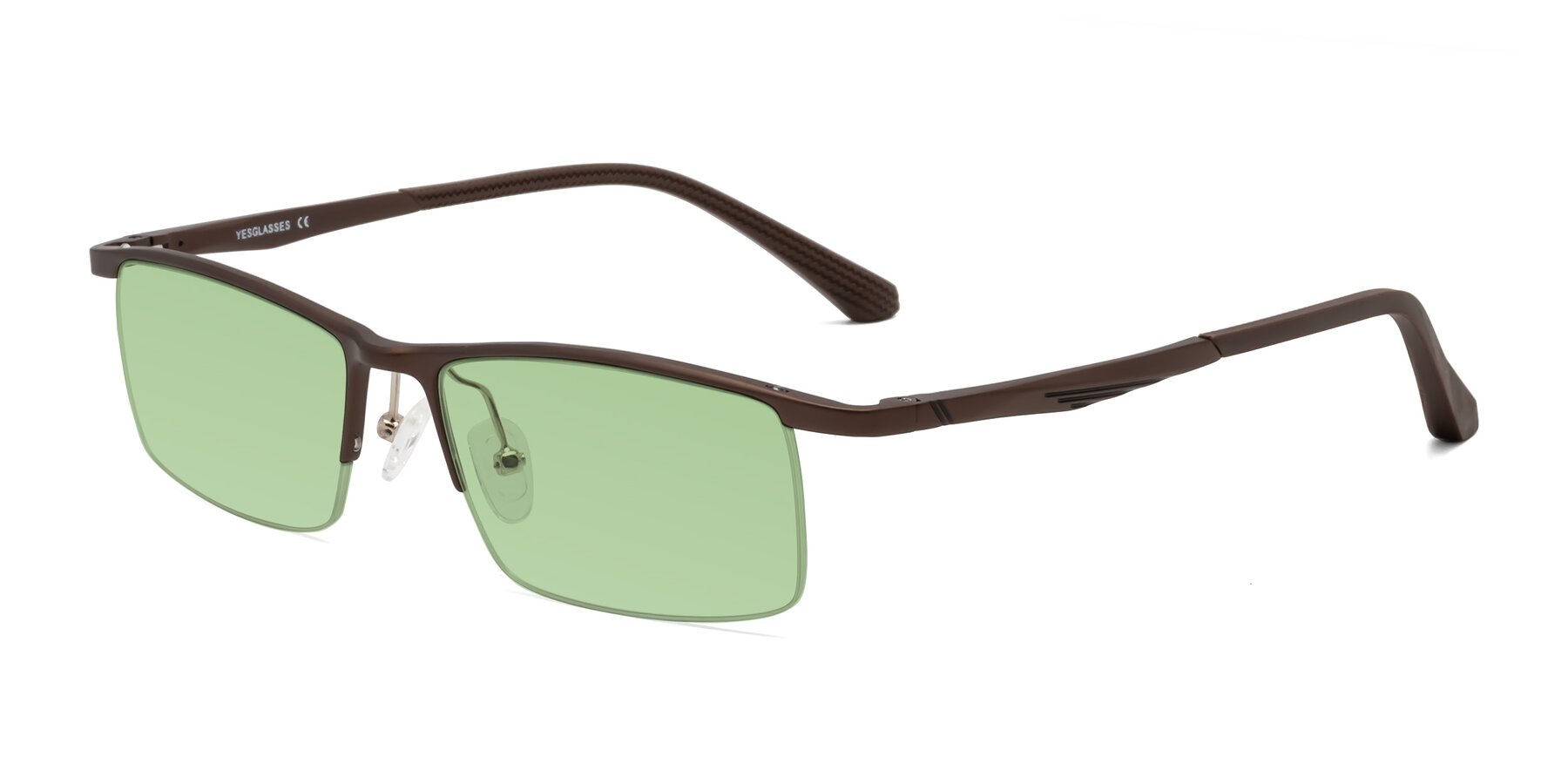 Angle of CX6236 in Coffee with Medium Green Tinted Lenses