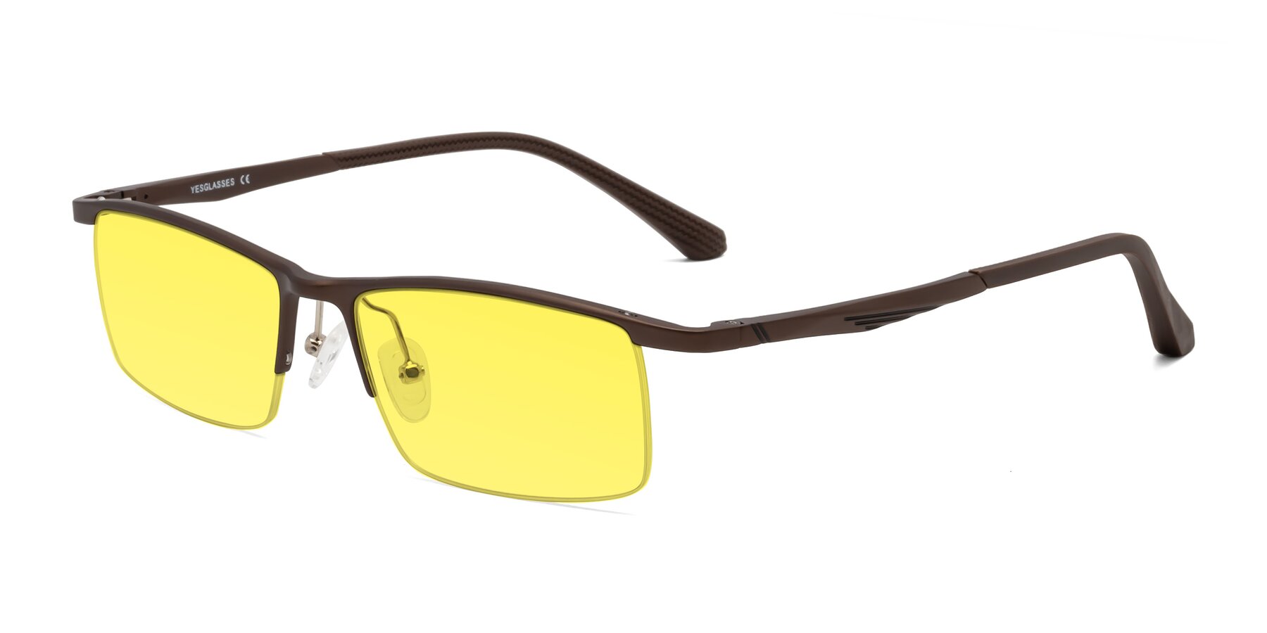 Angle of CX6236 in Coffee with Medium Yellow Tinted Lenses