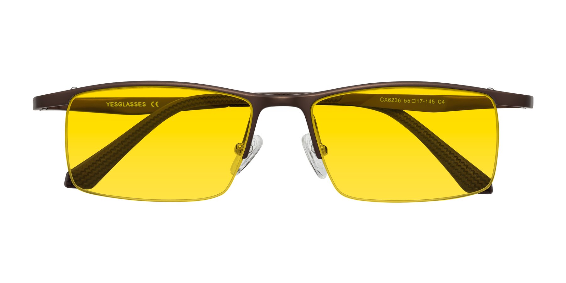 Folded Front of CX6236 in Coffee with Yellow Tinted Lenses