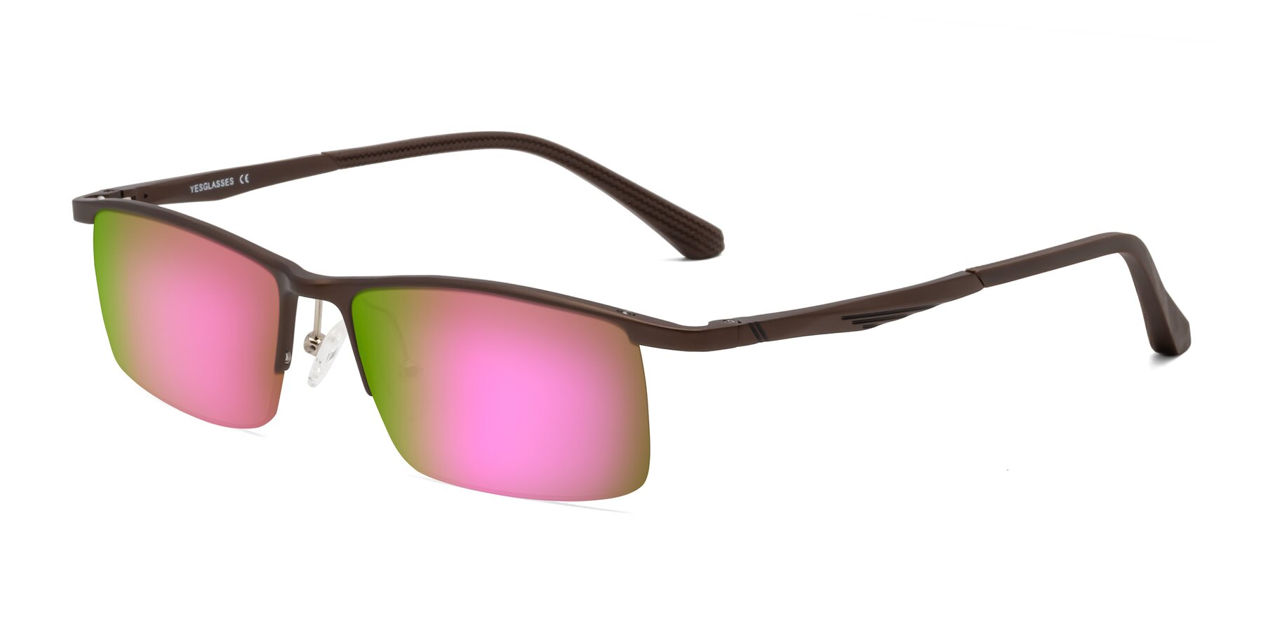 Angle of CX6236 in Coffee with Pink Mirrored Lenses