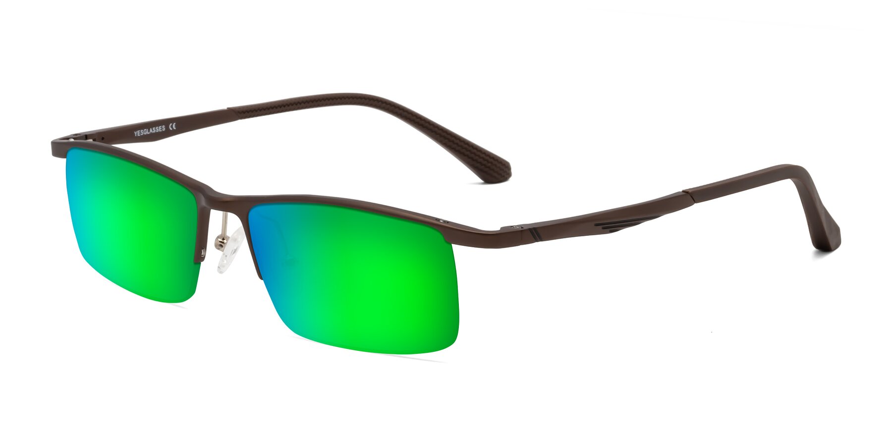 Angle of CX6236 in Coffee with Green Mirrored Lenses