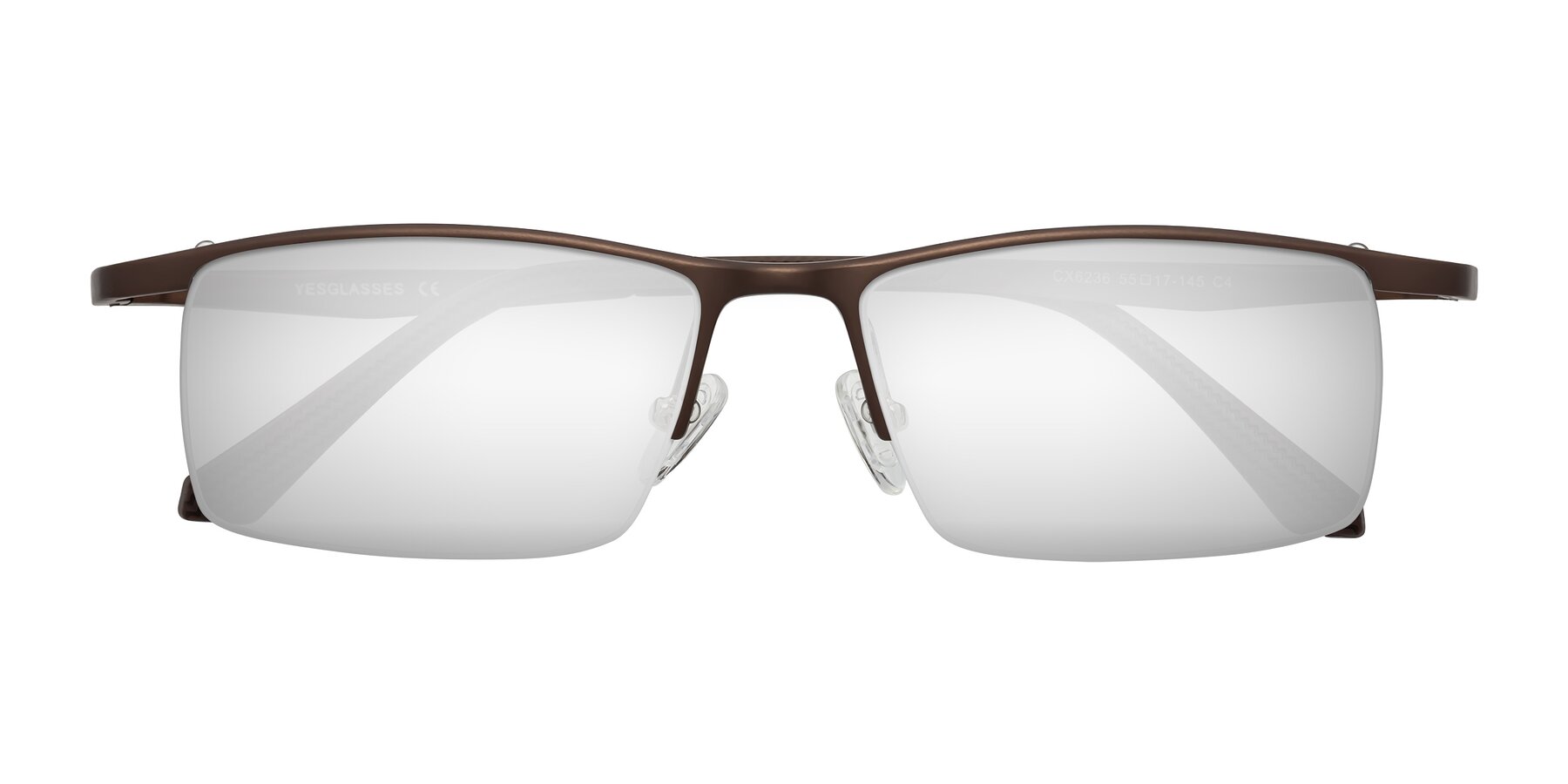 Folded Front of CX6236 in Coffee with Silver Mirrored Lenses
