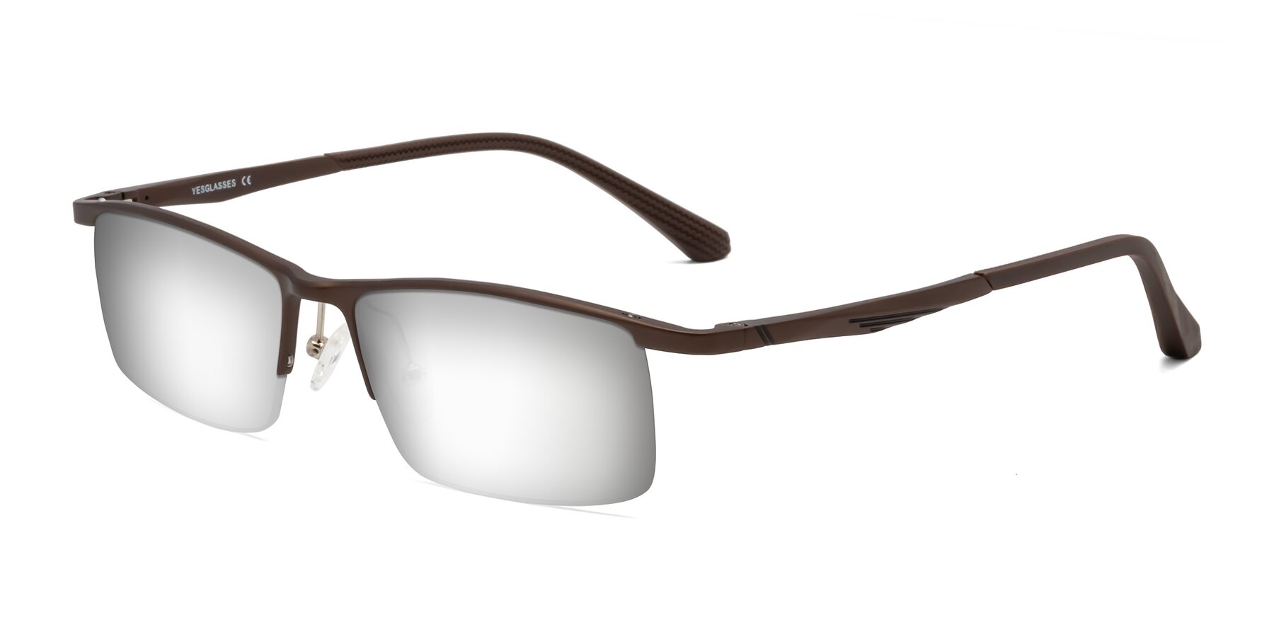 Angle of CX6236 in Coffee with Silver Mirrored Lenses