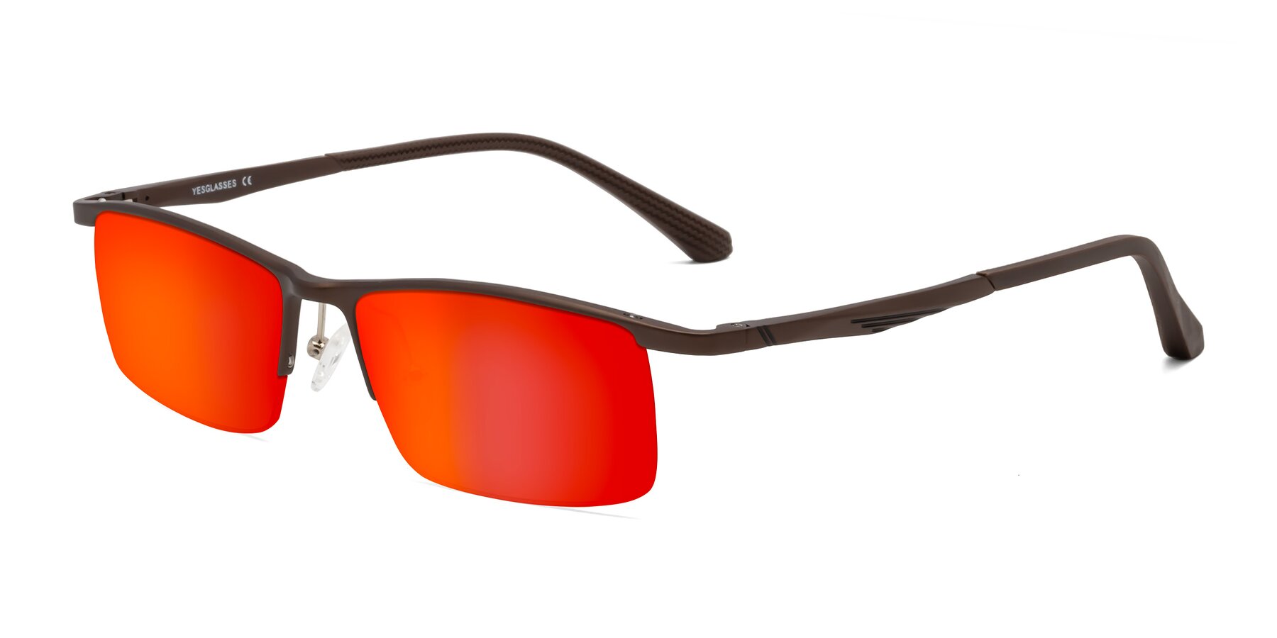 Angle of CX6236 in Coffee with Red Gold Mirrored Lenses