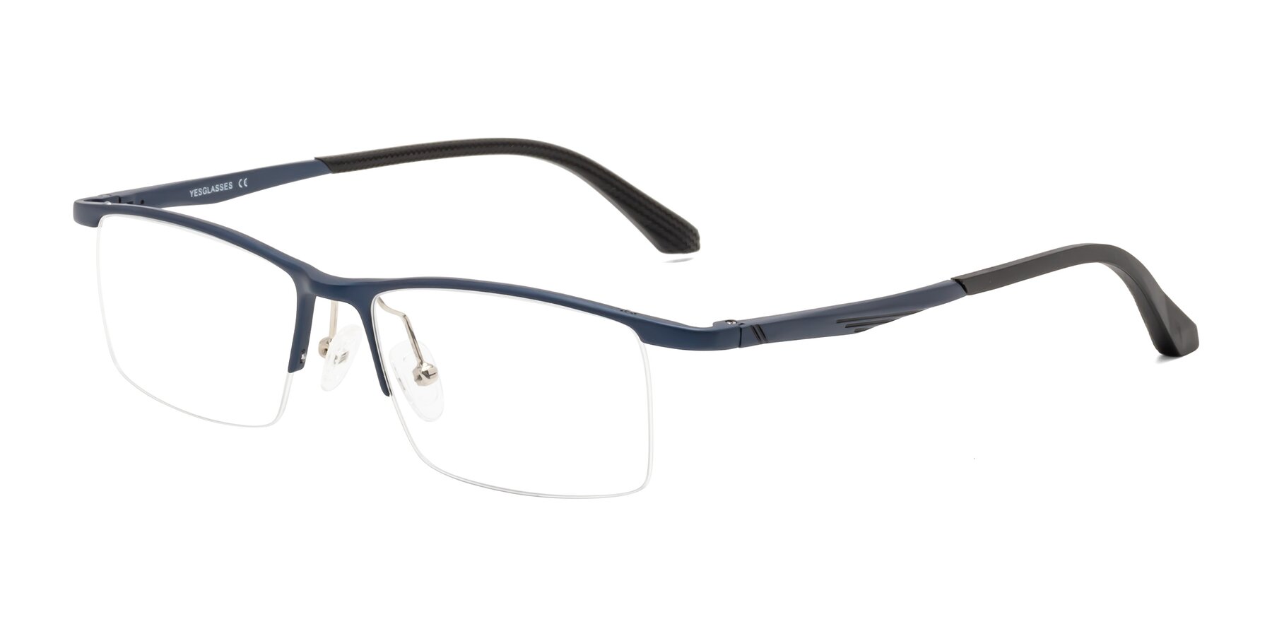 Angle of CX6236 in Blue with Clear Reading Eyeglass Lenses