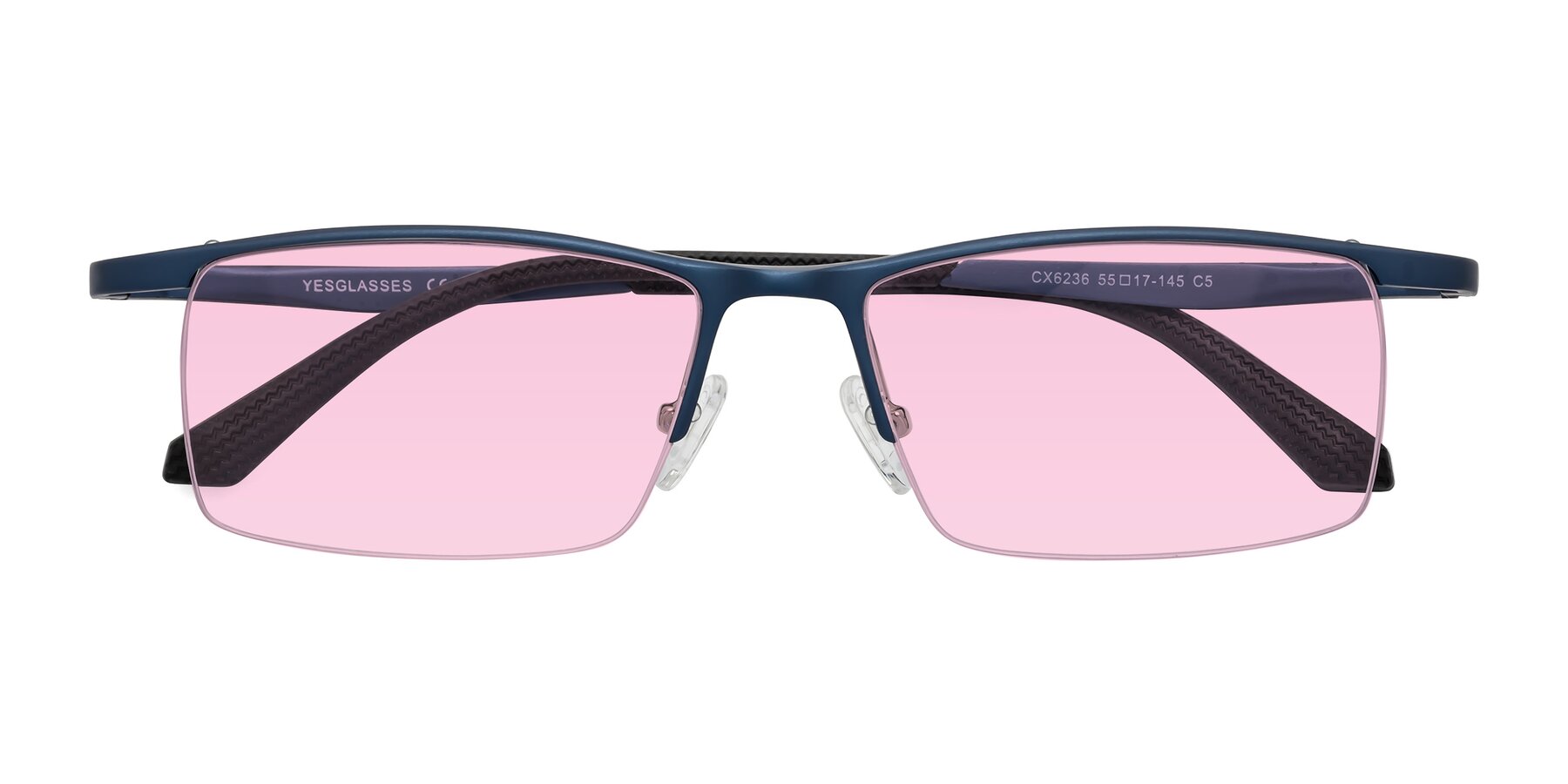 Folded Front of CX6236 in Blue with Light Pink Tinted Lenses