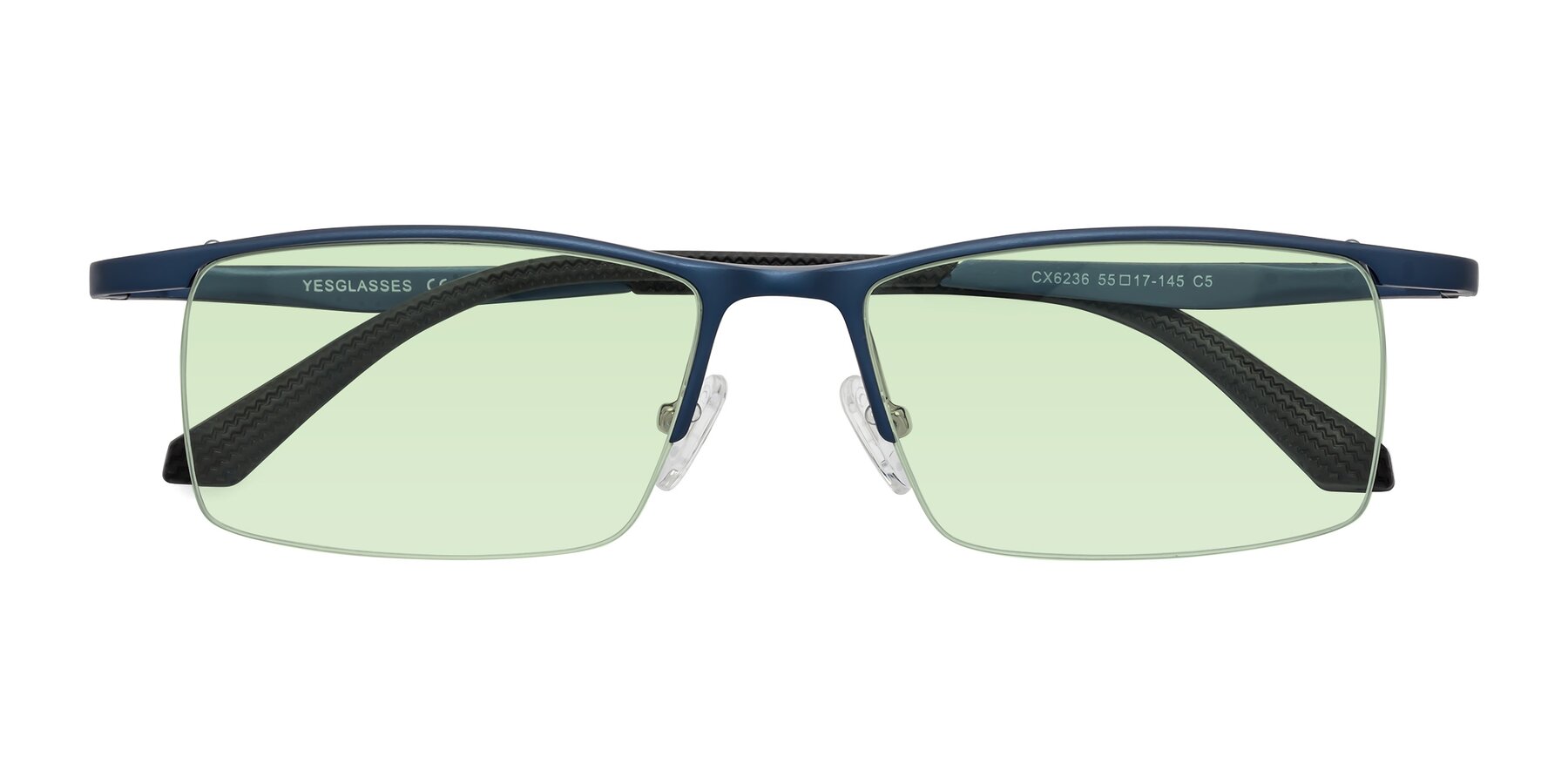 Folded Front of CX6236 in Blue with Light Green Tinted Lenses