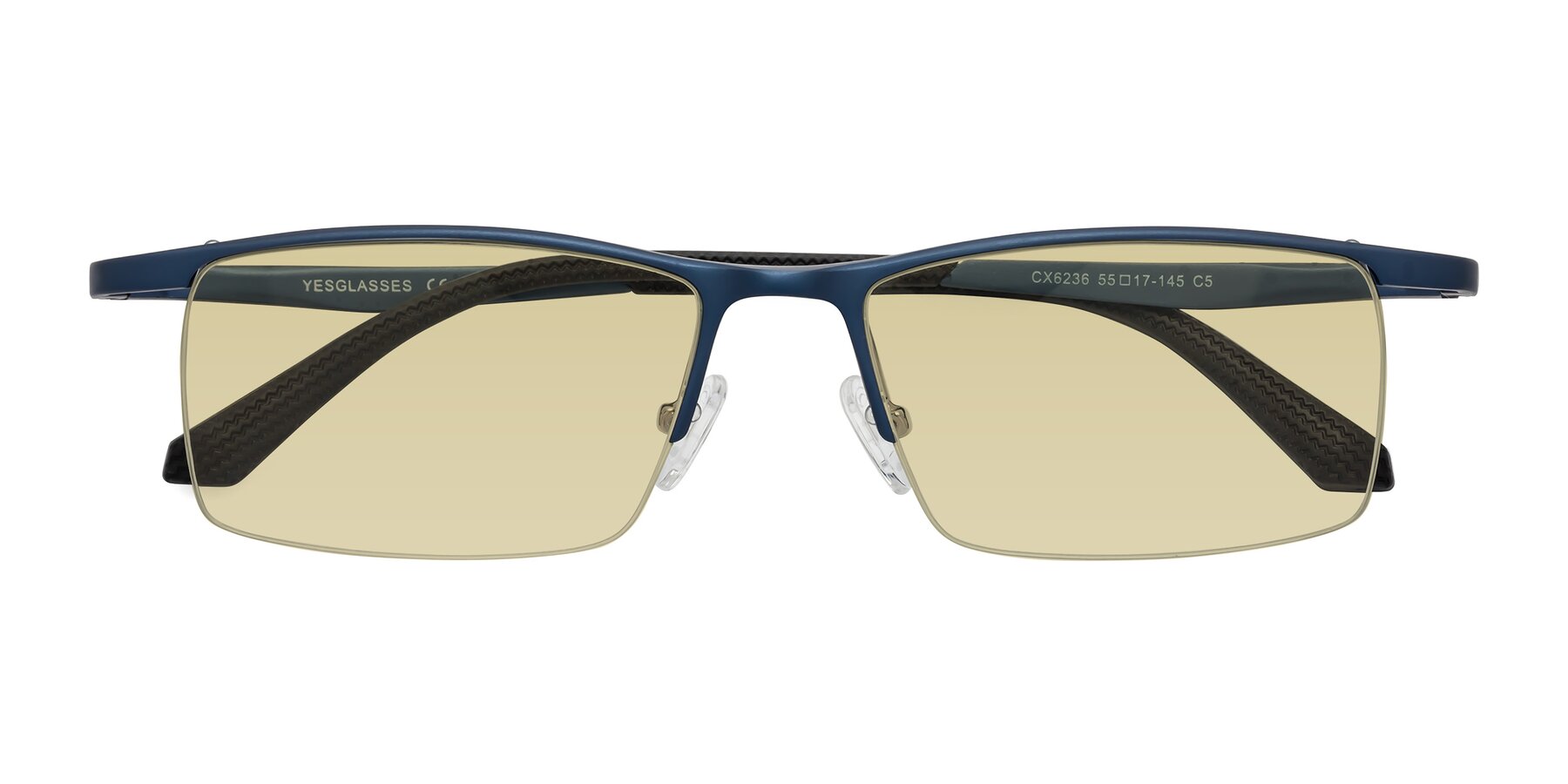 Folded Front of CX6236 in Blue with Light Champagne Tinted Lenses