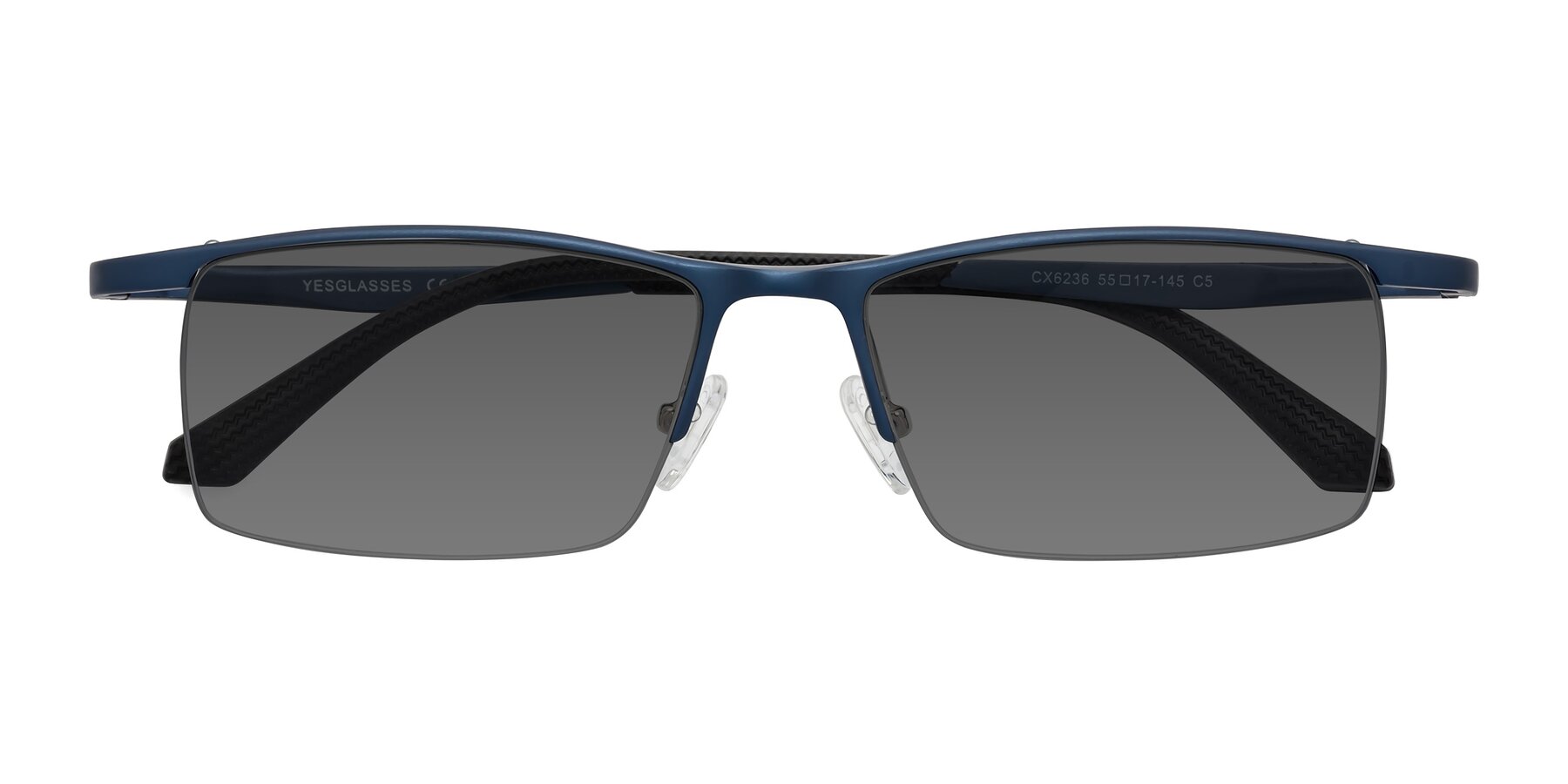 Folded Front of CX6236 in Blue with Medium Gray Tinted Lenses