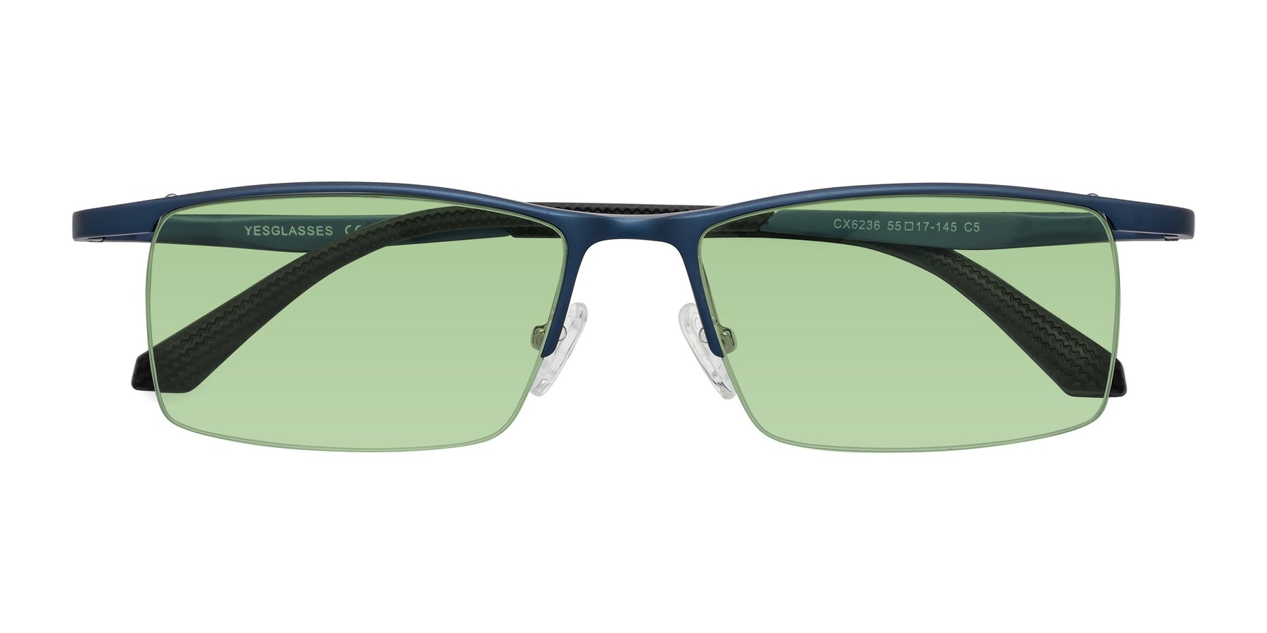 Folded Front of CX6236 in Blue with Medium Green Tinted Lenses