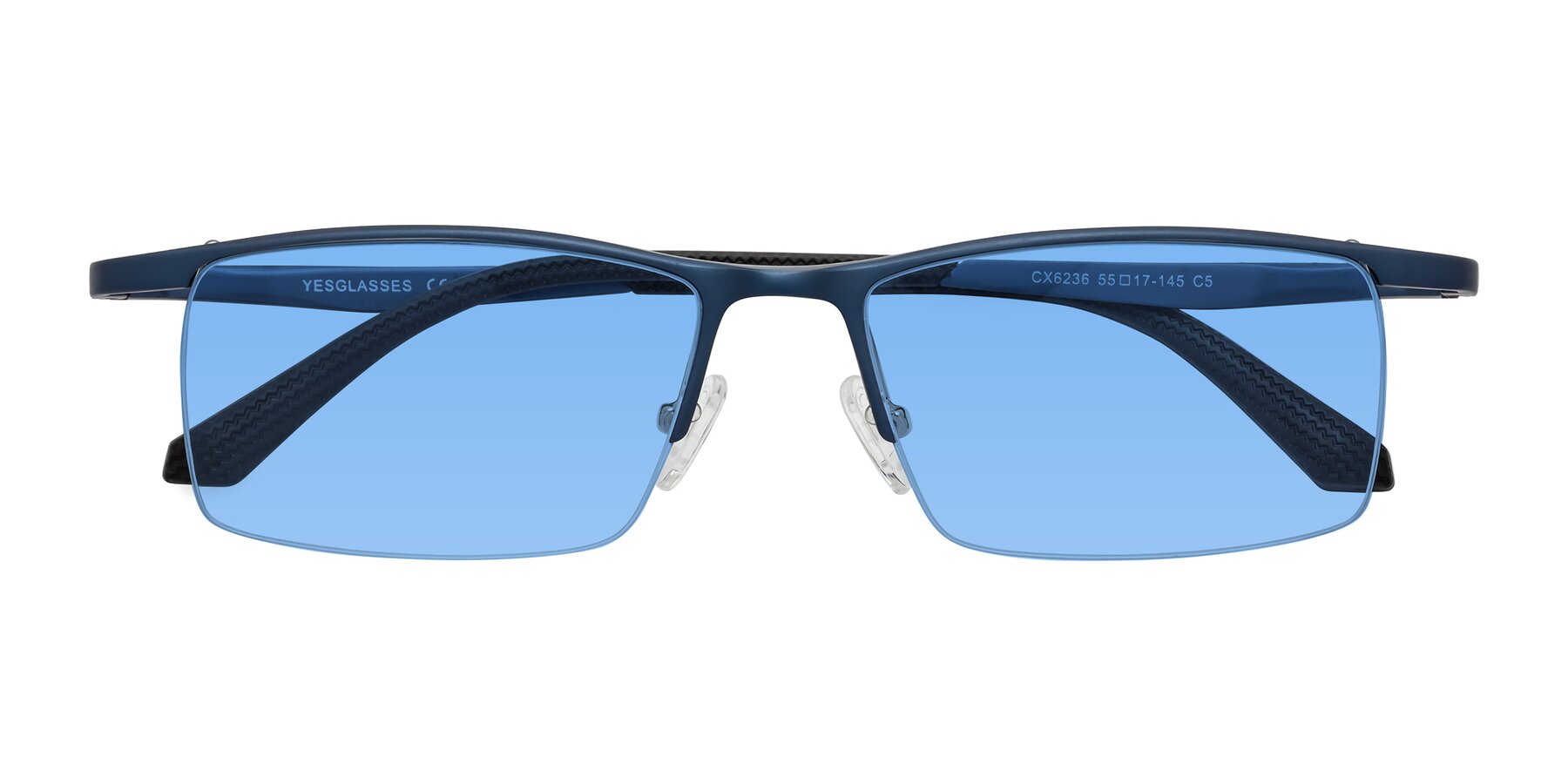 Folded Front of CX6236 in Blue with Medium Blue Tinted Lenses