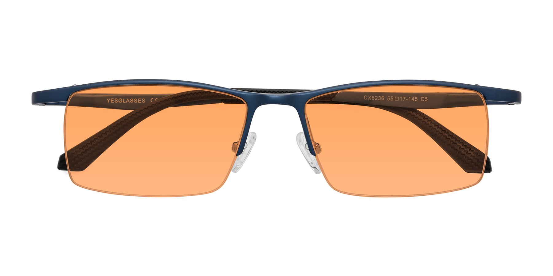 Folded Front of CX6236 in Blue with Medium Orange Tinted Lenses