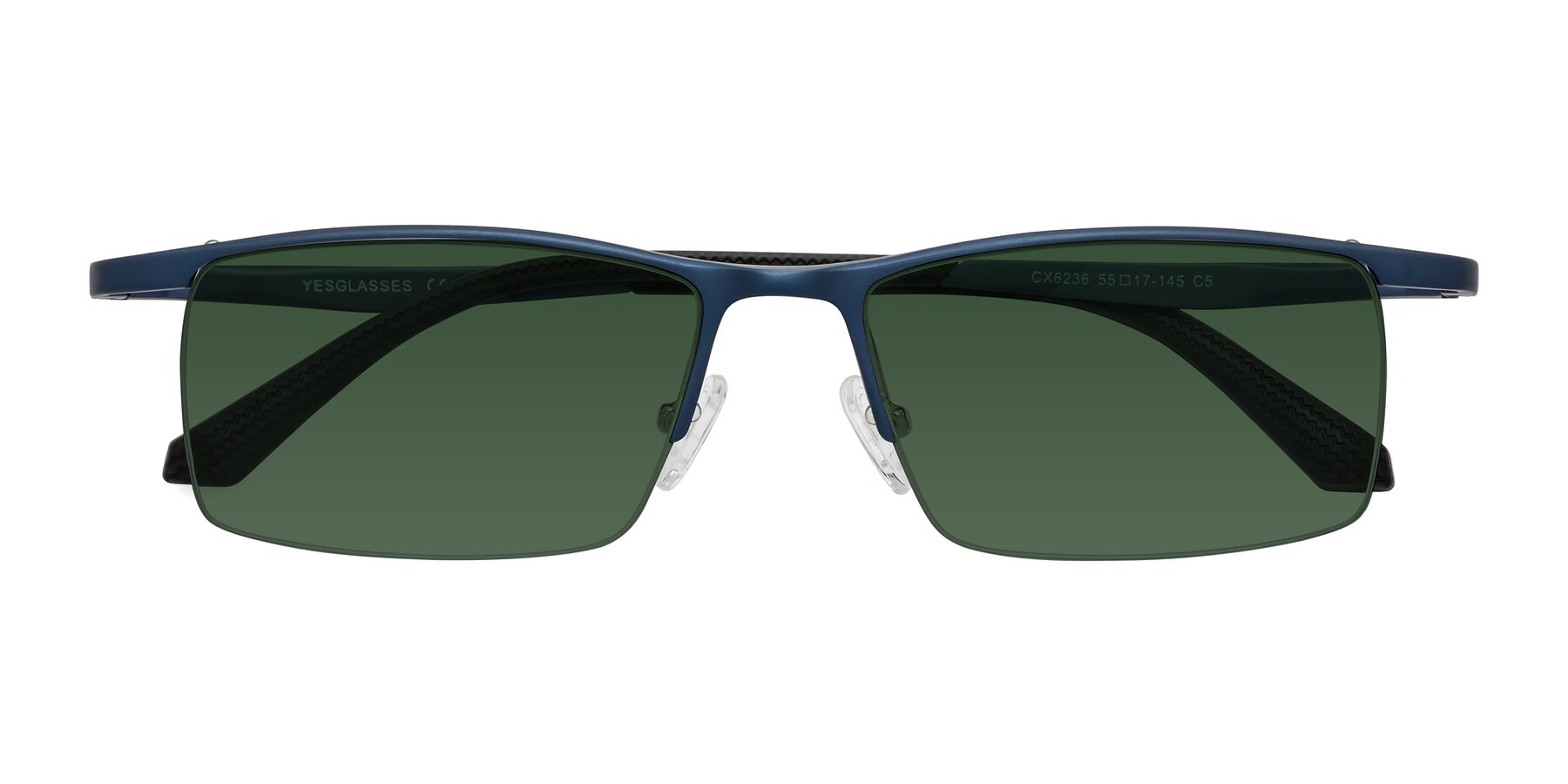Folded Front of CX6236 in Blue with Green Tinted Lenses
