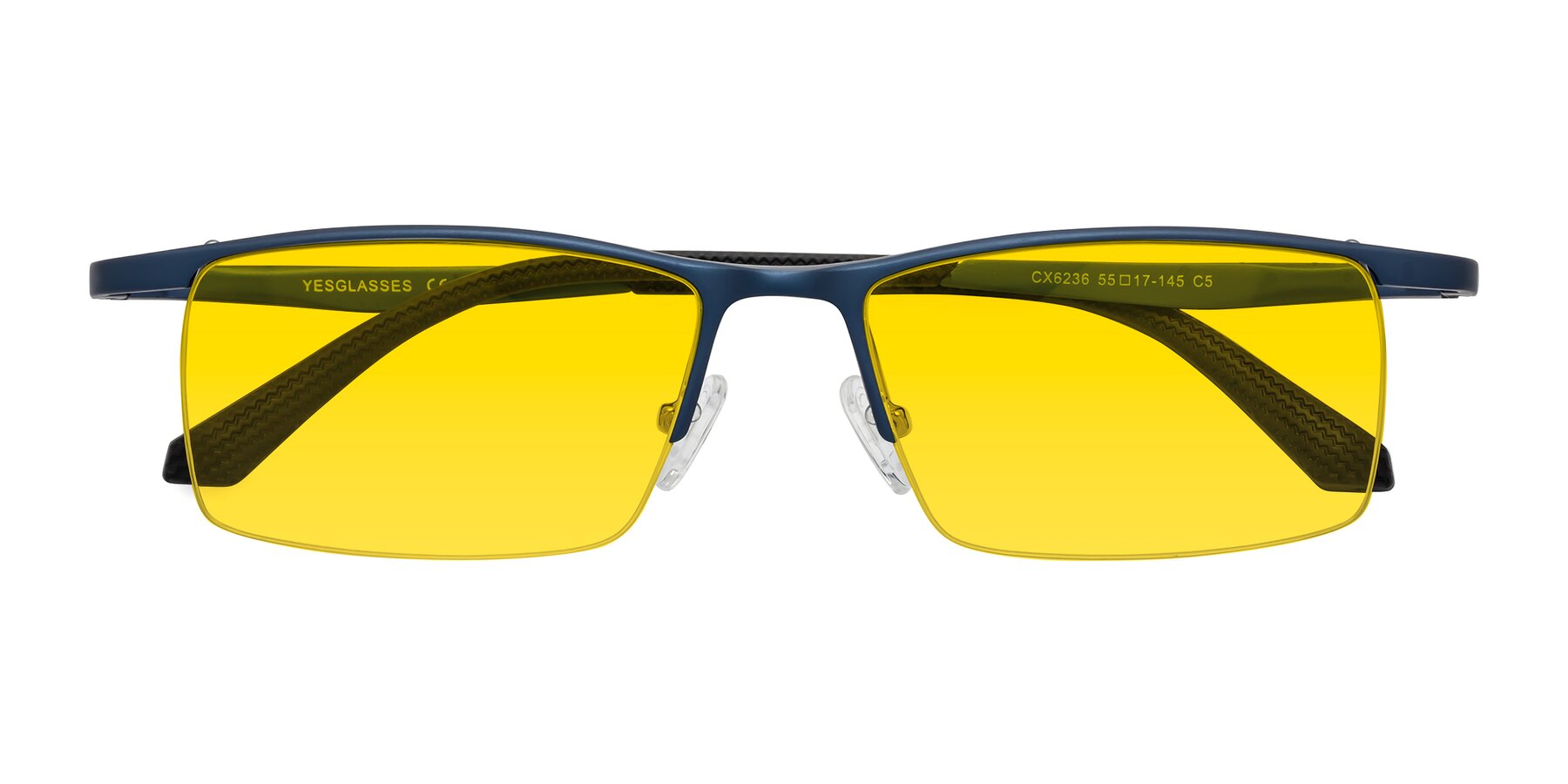 Folded Front of CX6236 in Blue with Yellow Tinted Lenses