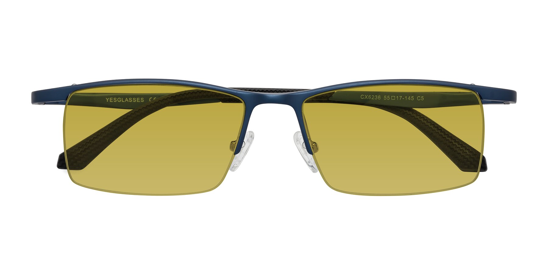 Folded Front of CX6236 in Blue with Champagne Tinted Lenses