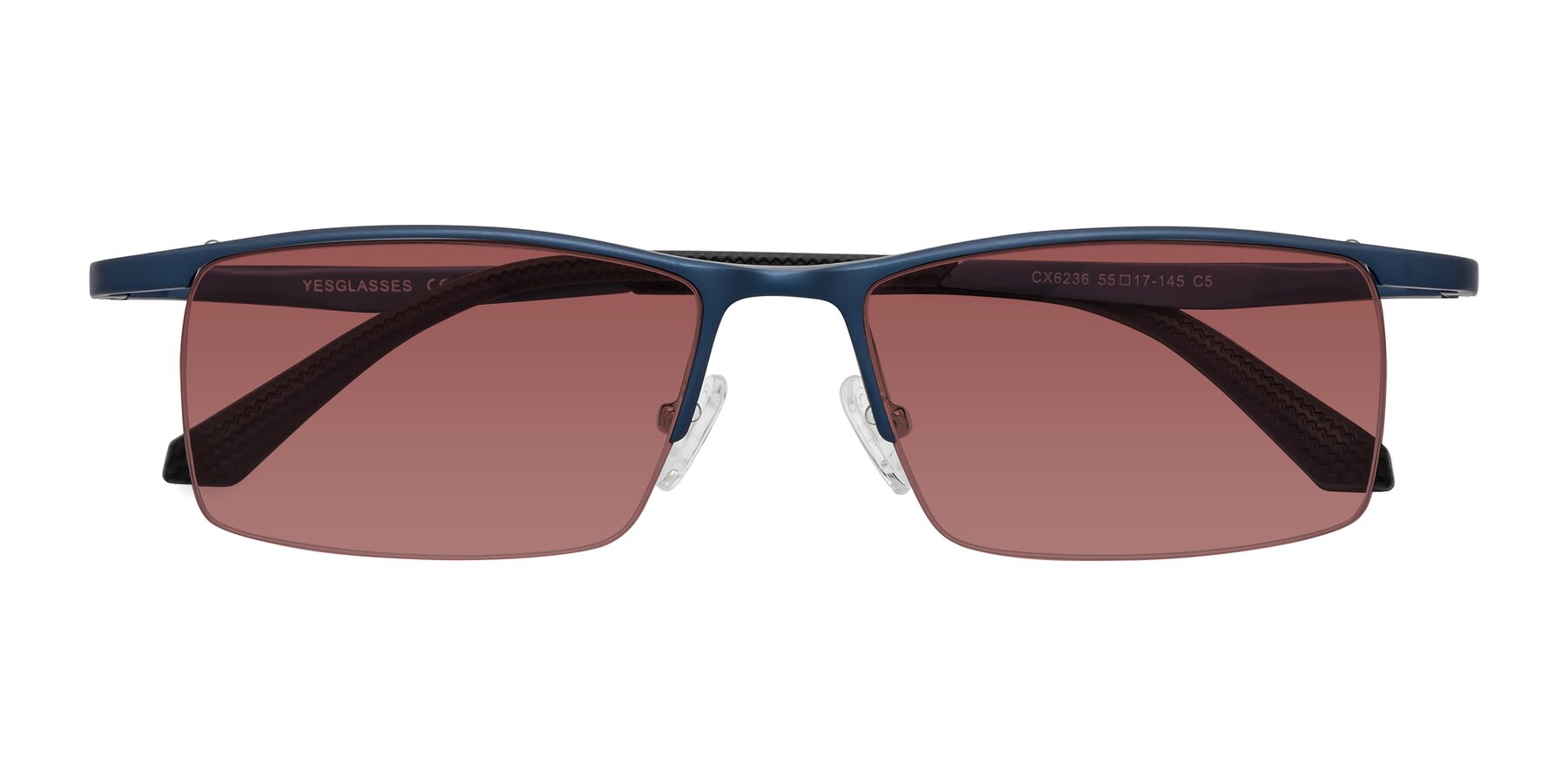 Folded Front of CX6236 in Blue with Garnet Tinted Lenses