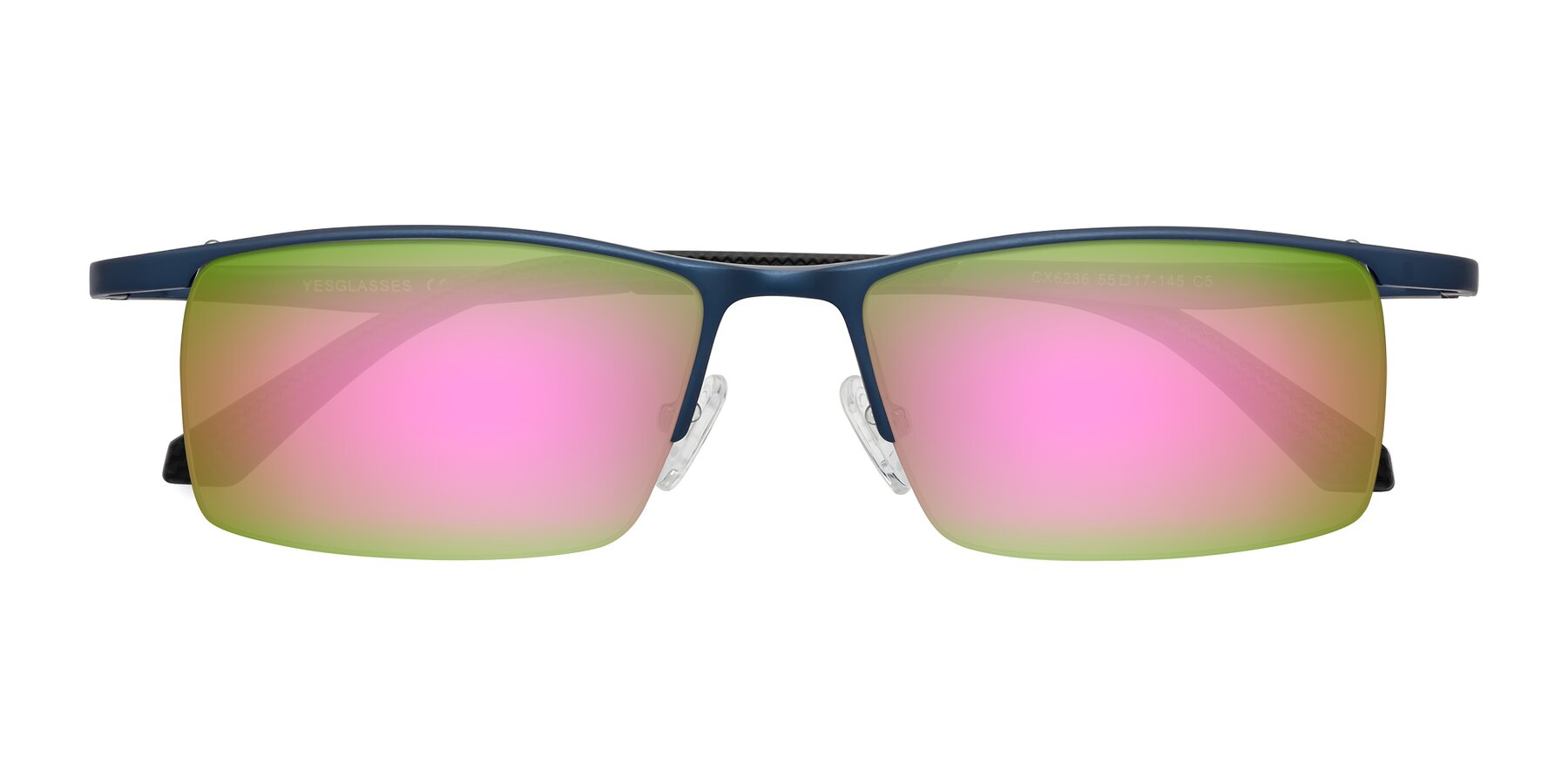 Folded Front of CX6236 in Blue with Pink Mirrored Lenses