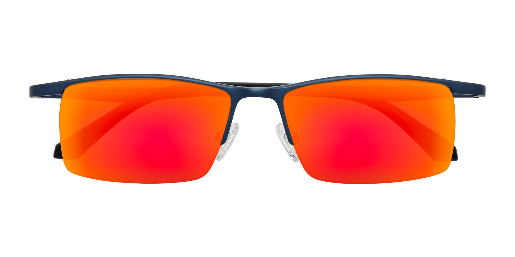 Folded Front of CX6236 in Blue with Red Gold Mirrored Lenses