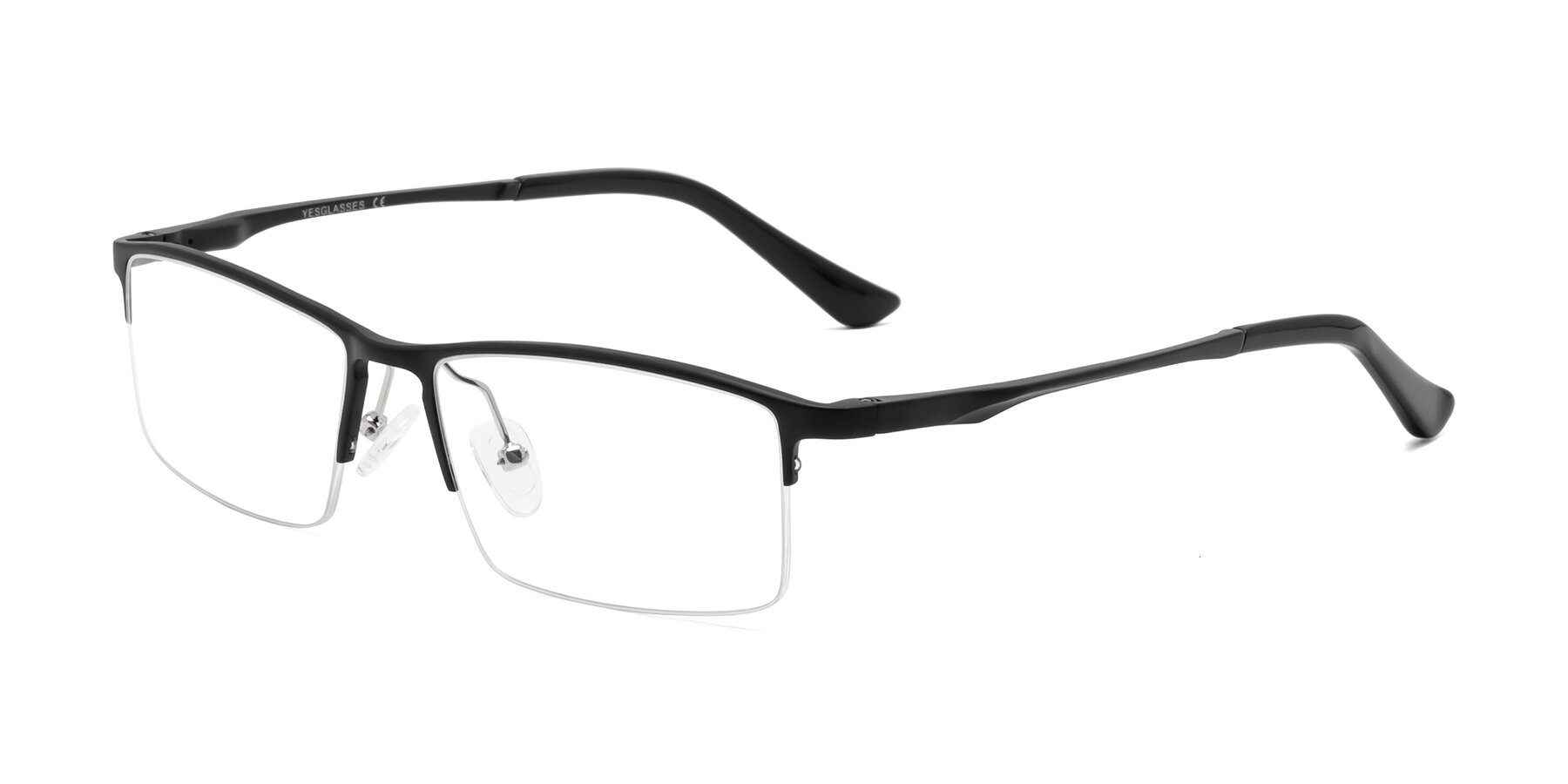 Angle of CX6263 in Black with Clear Reading Eyeglass Lenses