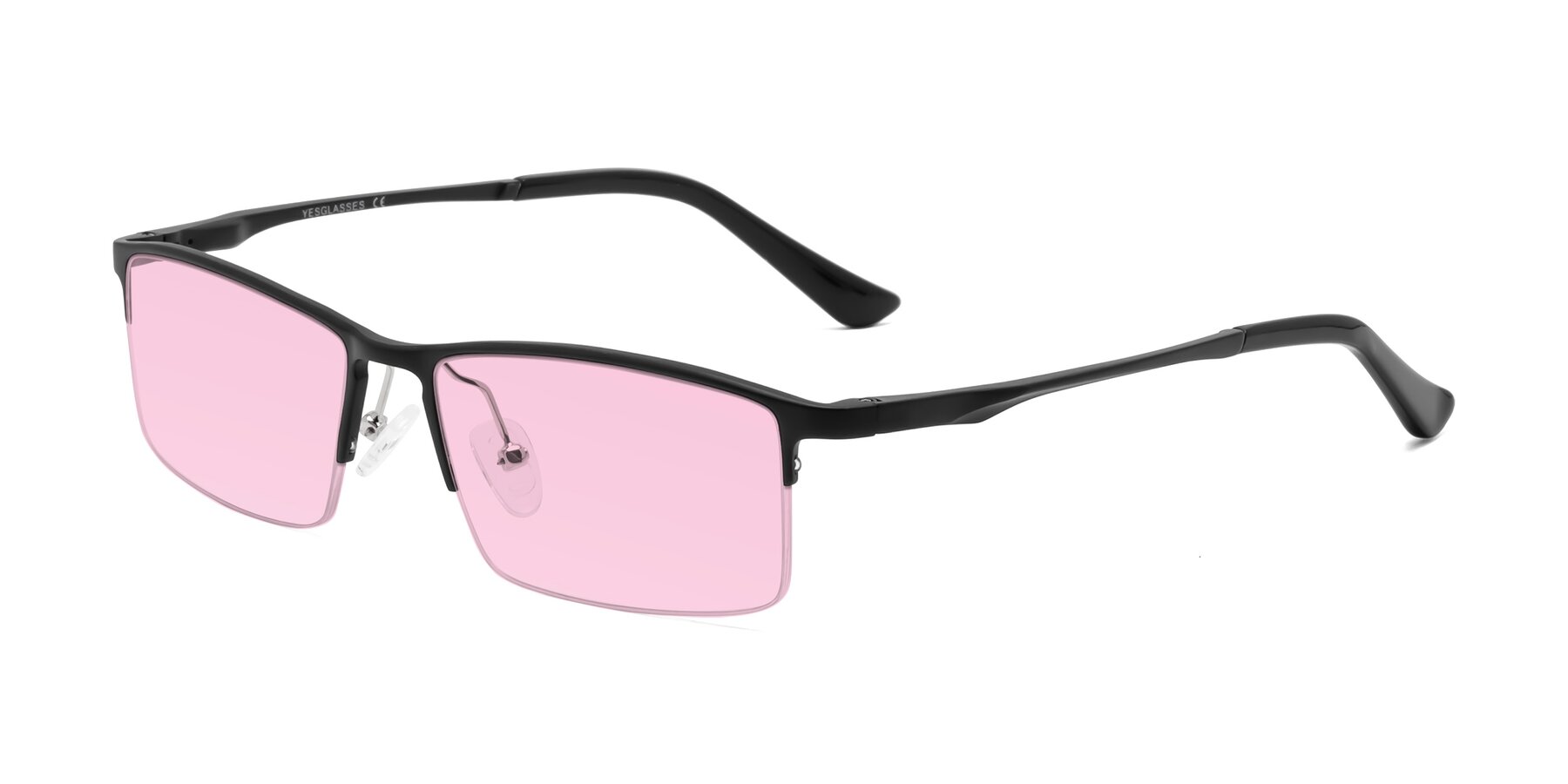 Angle of CX6263 in Black with Light Pink Tinted Lenses