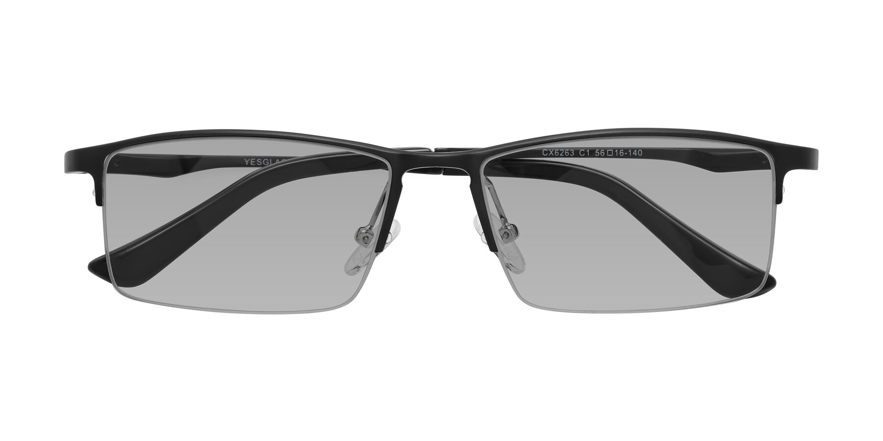 Folded Front of CX6263 in Black with Light Gray Tinted Lenses