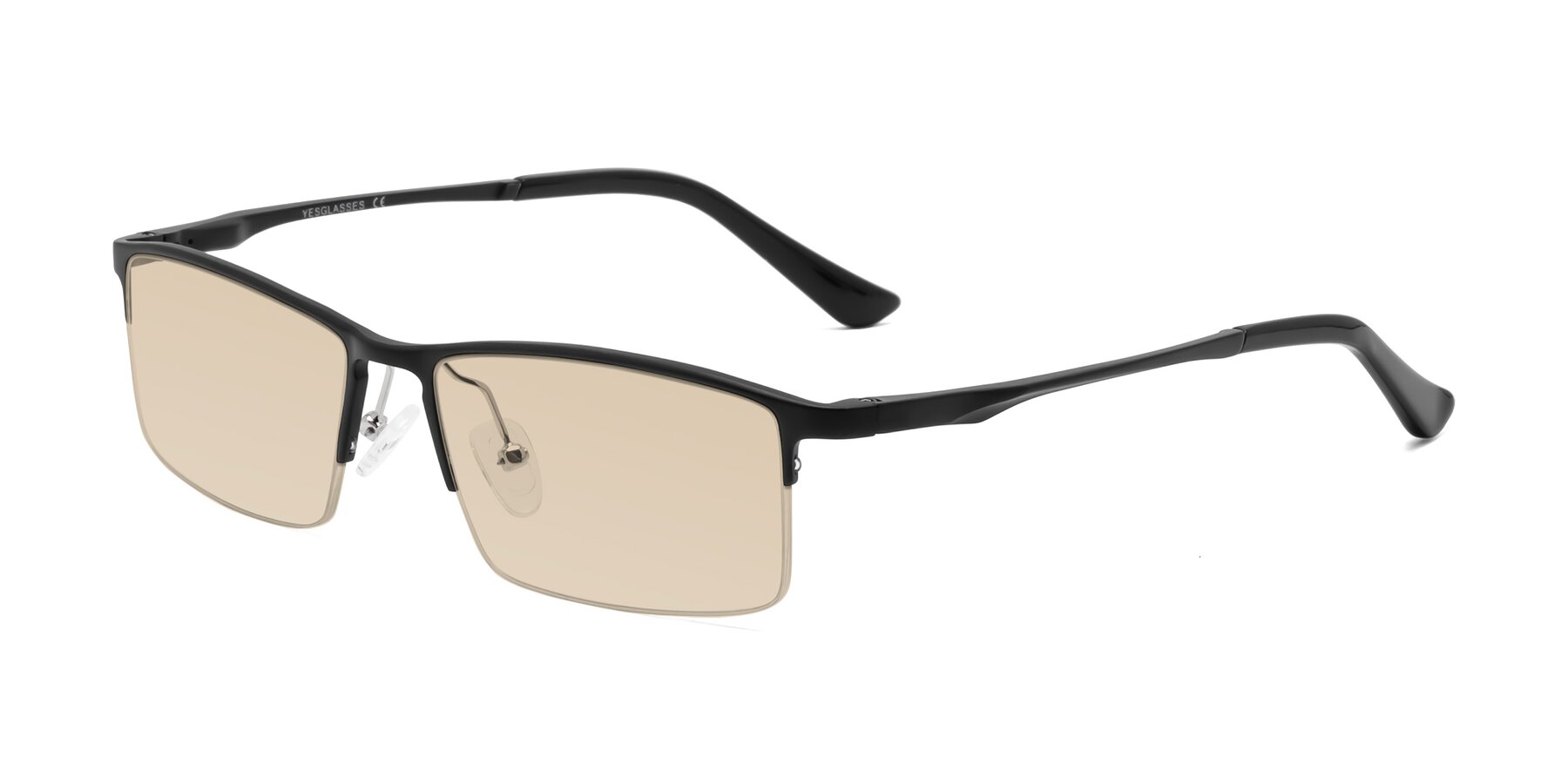 Angle of CX6263 in Black with Light Brown Tinted Lenses