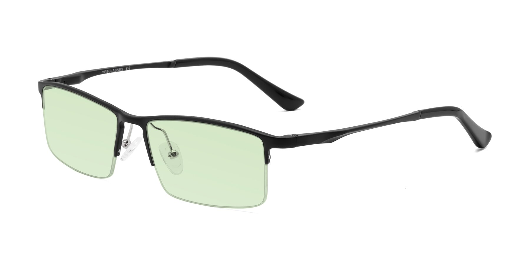 Angle of CX6263 in Black with Light Green Tinted Lenses