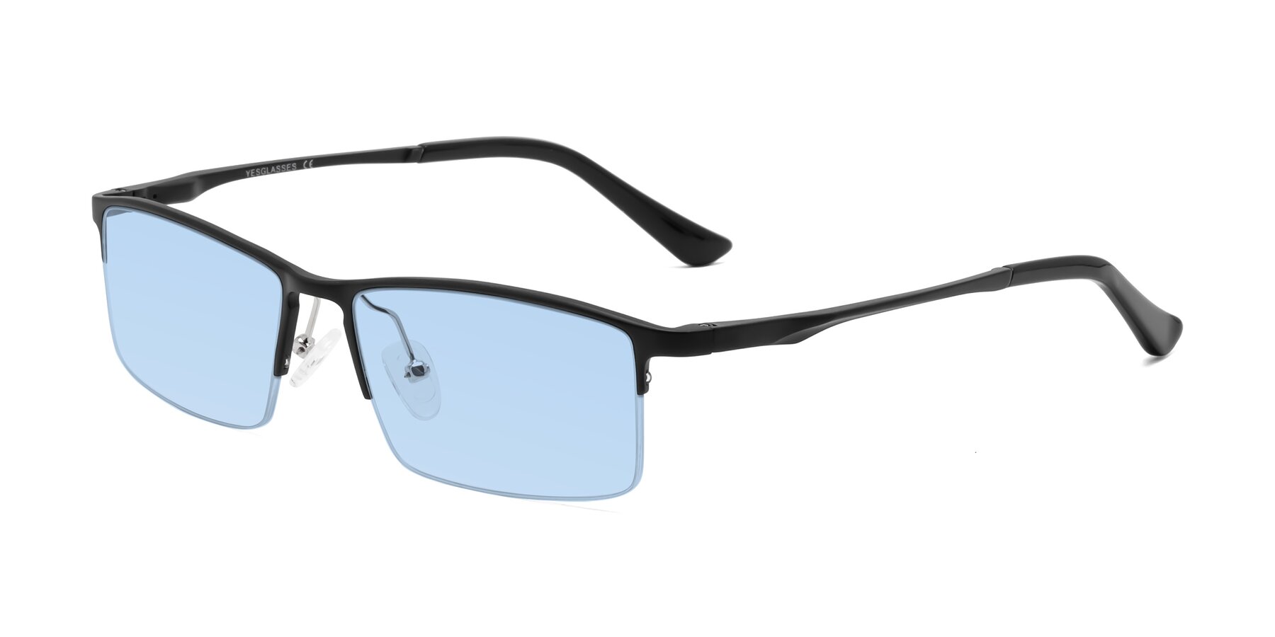 Angle of CX6263 in Black with Light Blue Tinted Lenses