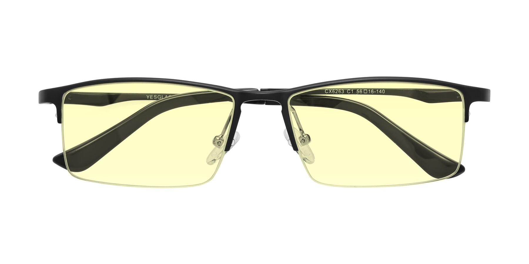 Folded Front of CX6263 in Black with Light Yellow Tinted Lenses