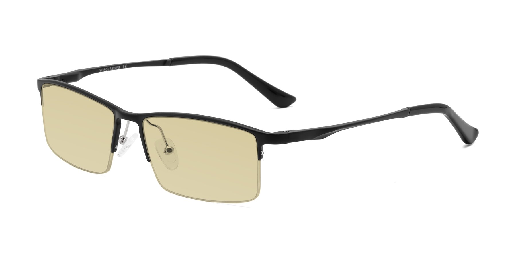 Angle of CX6263 in Black with Light Champagne Tinted Lenses