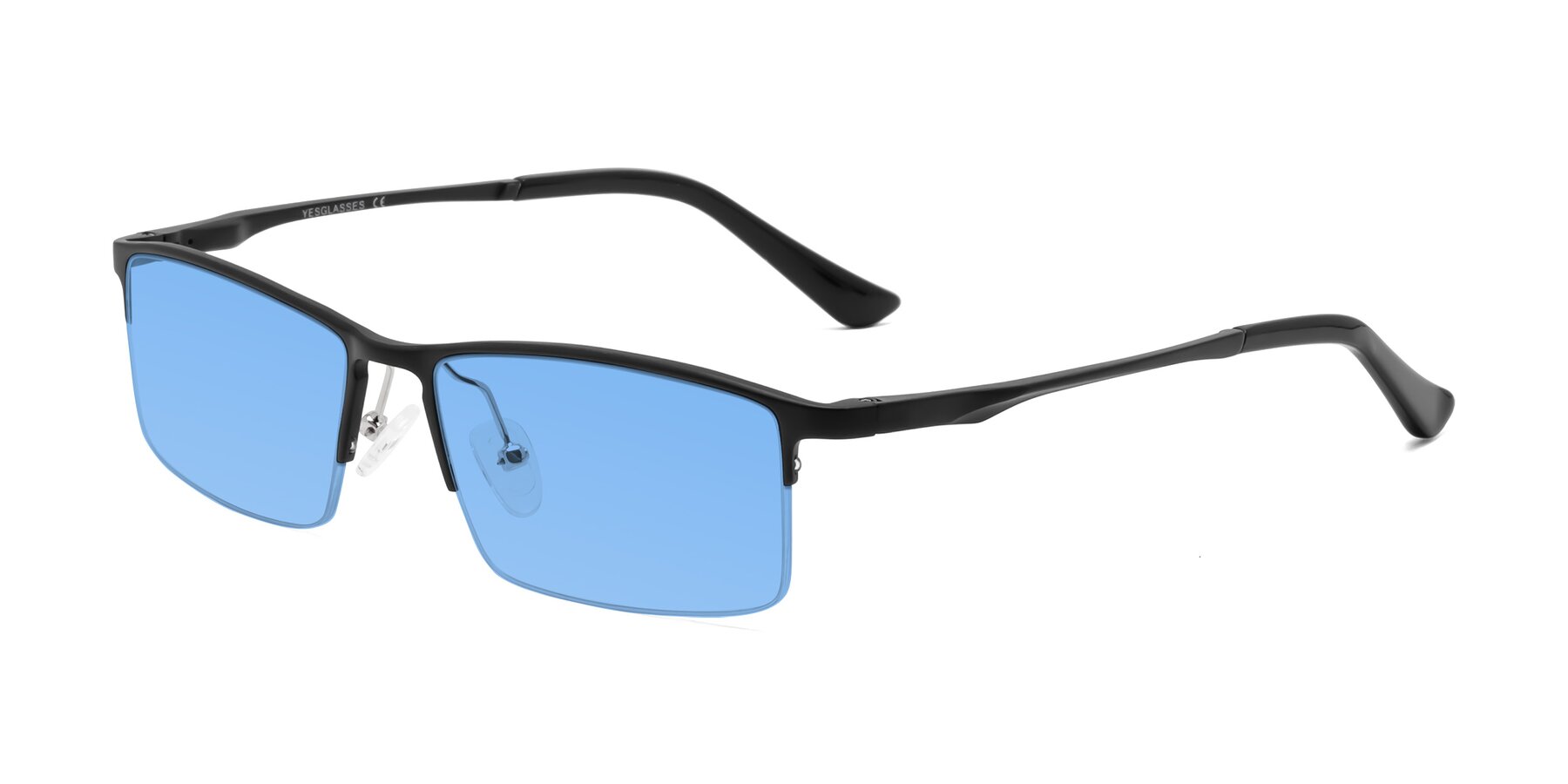 Angle of CX6263 in Black with Medium Blue Tinted Lenses