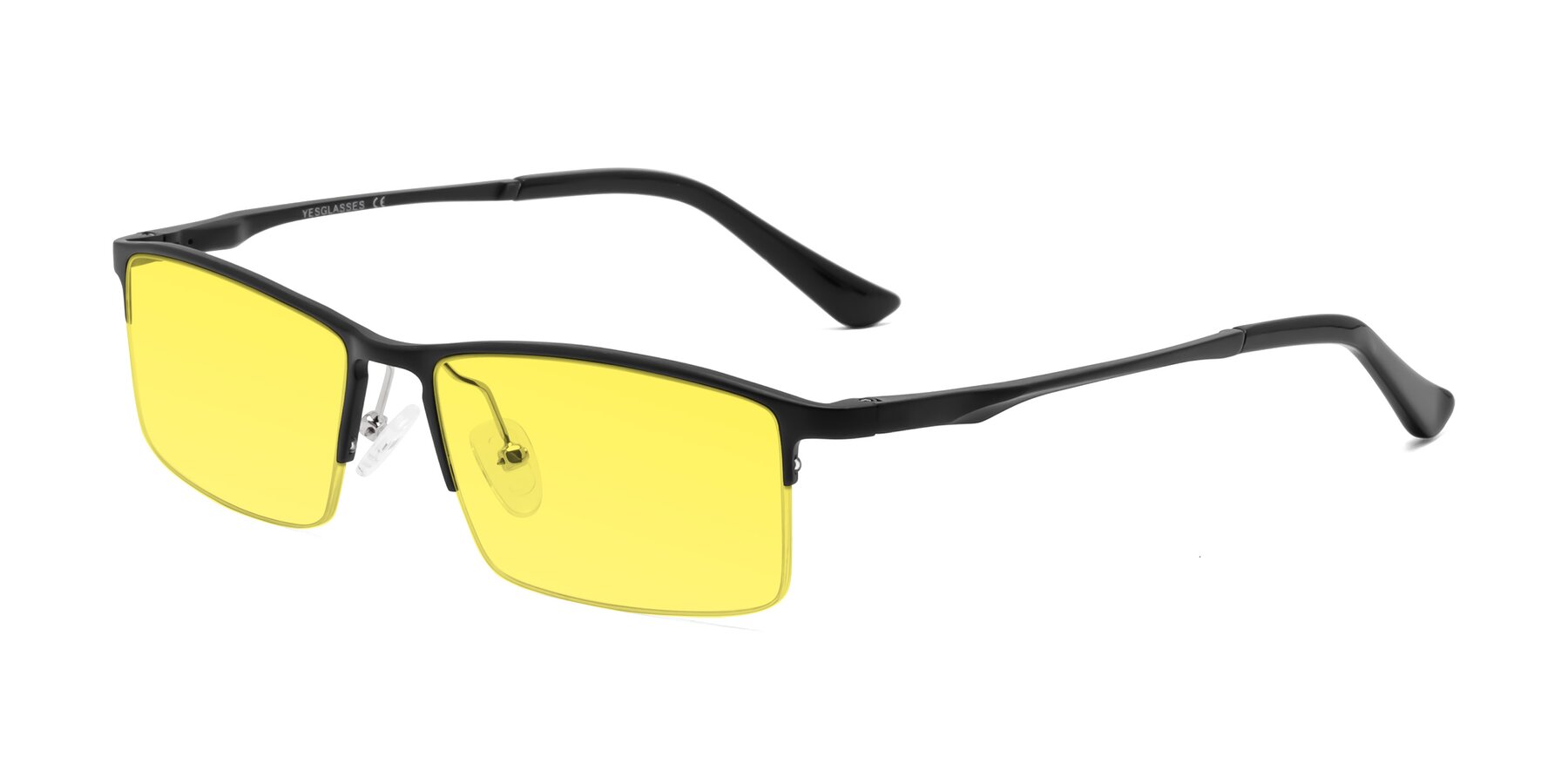 Angle of CX6263 in Black with Medium Yellow Tinted Lenses