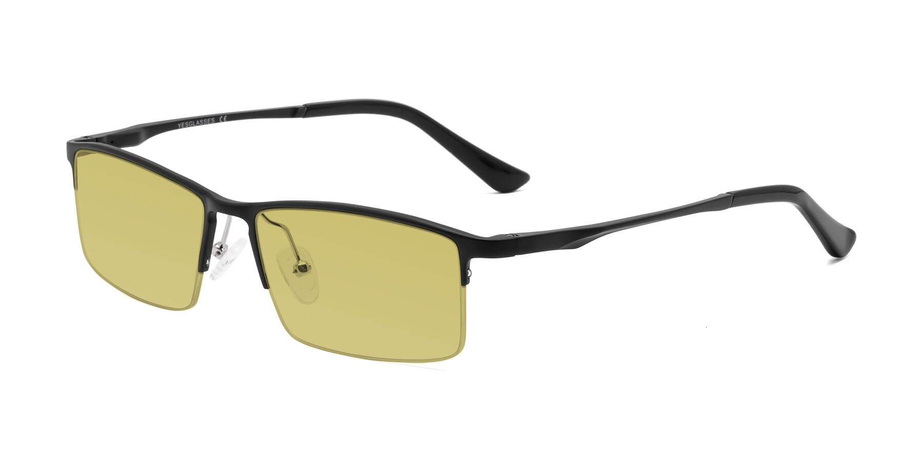Angle of CX6263 in Black with Medium Champagne Tinted Lenses