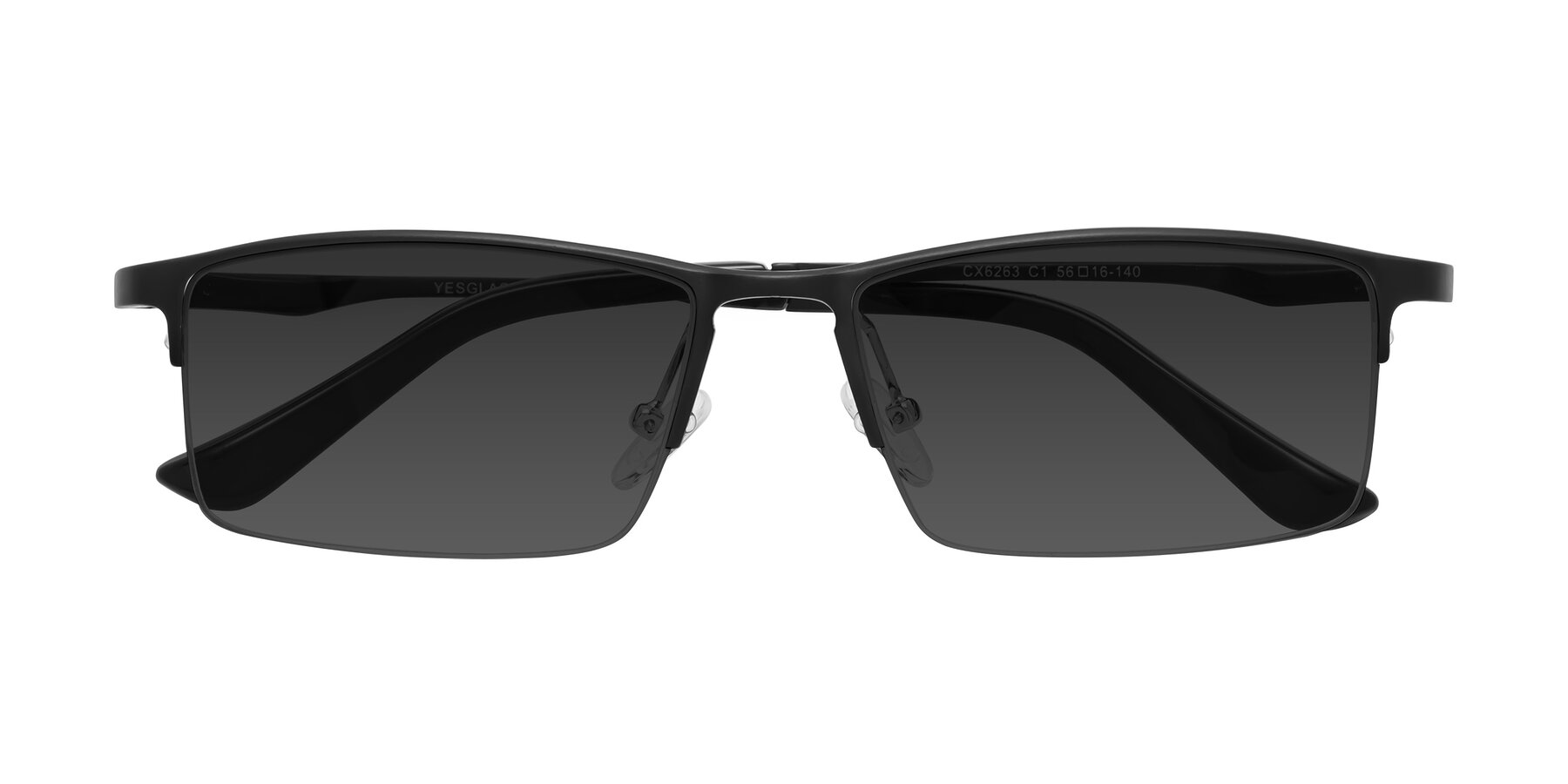 Folded Front of CX6263 in Black with Gray Tinted Lenses