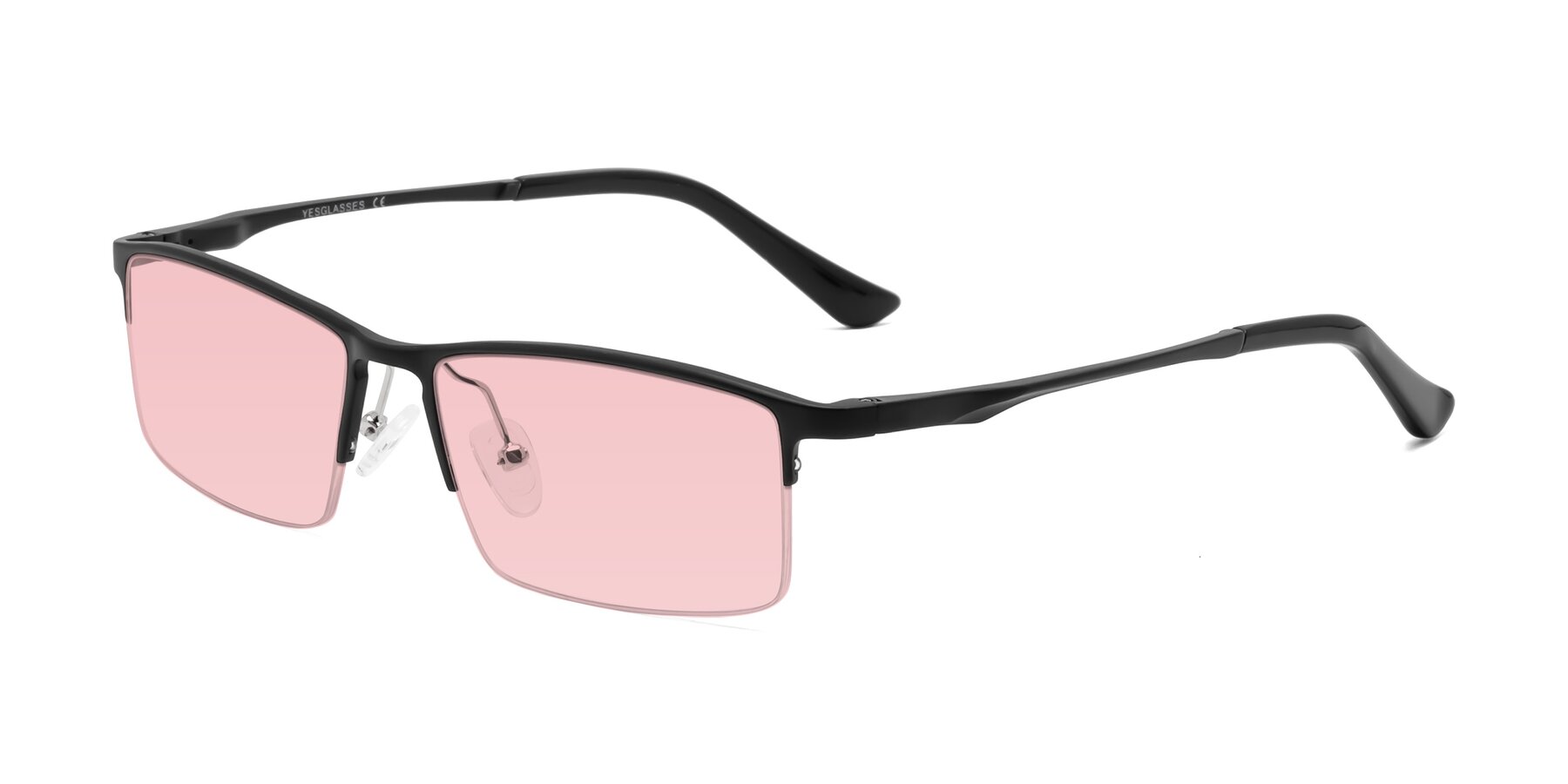 Angle of CX6263 in Black with Light Garnet Tinted Lenses