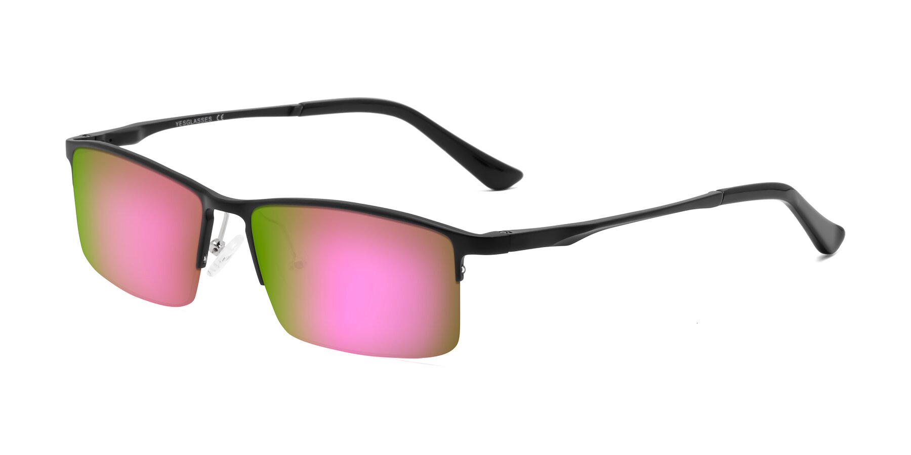 Angle of CX6263 in Black with Pink Mirrored Lenses