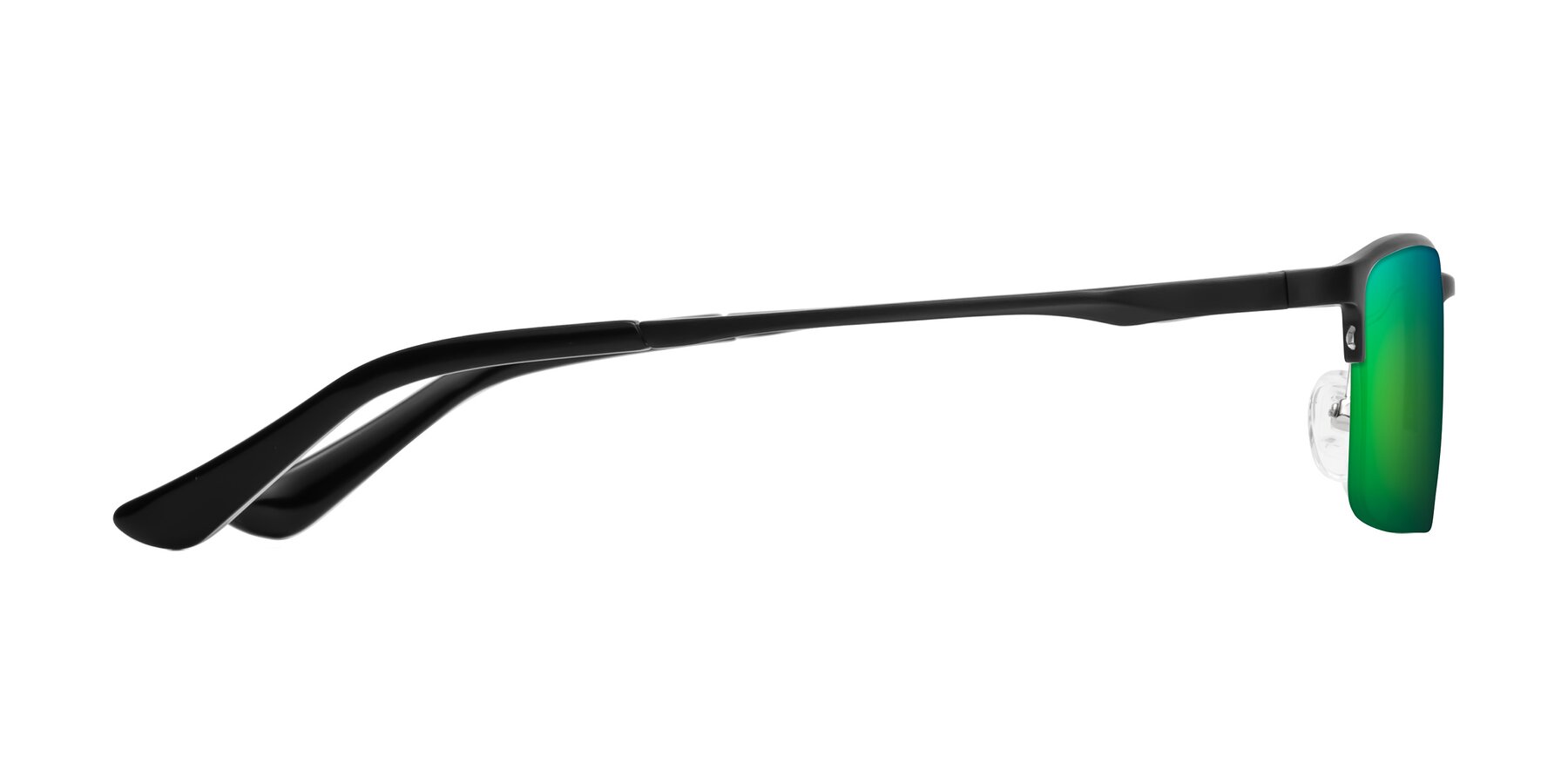 Side of CX6263 in Black with Green Mirrored Lenses