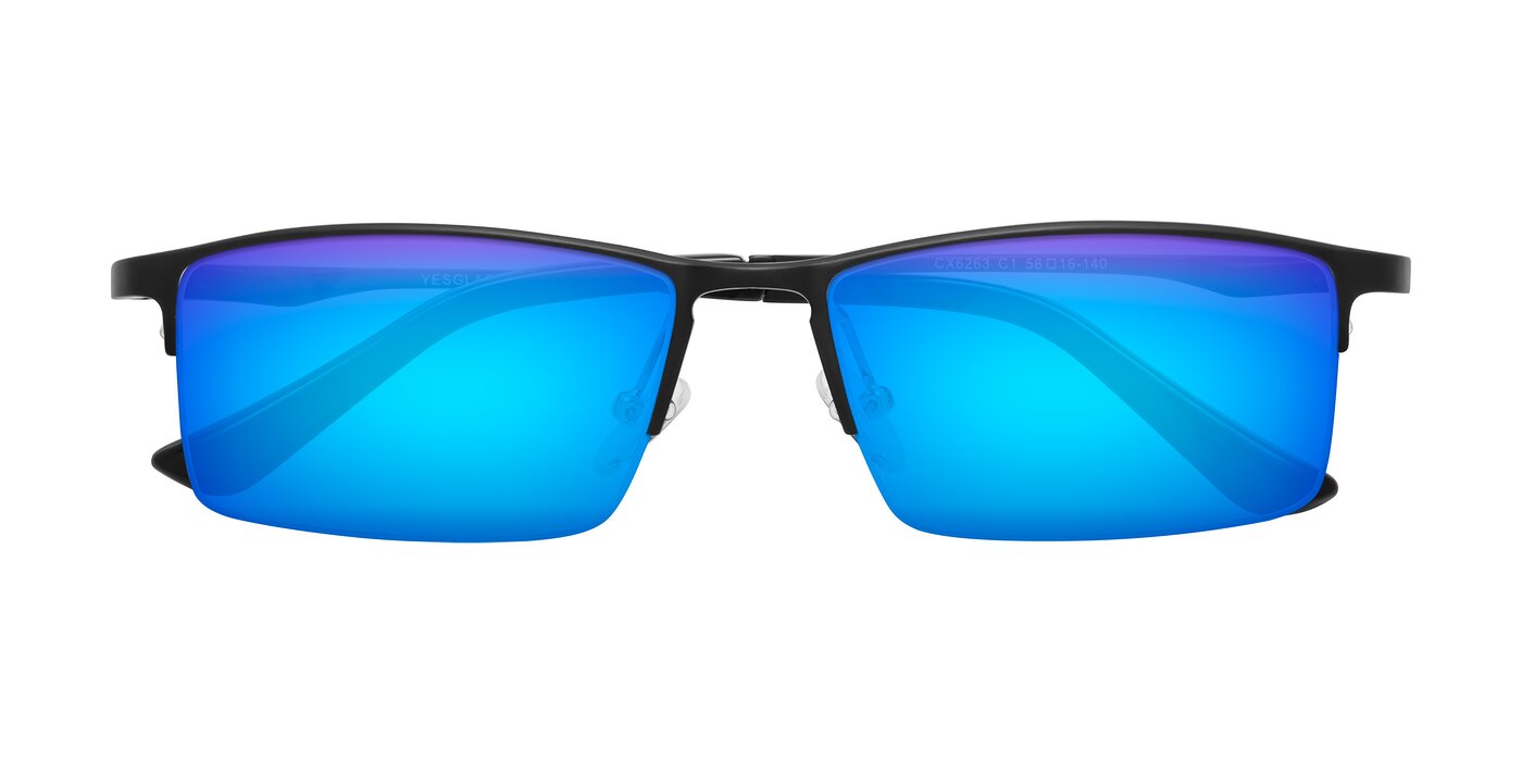 CX6263 - Black Flash Mirrored Sunglasses