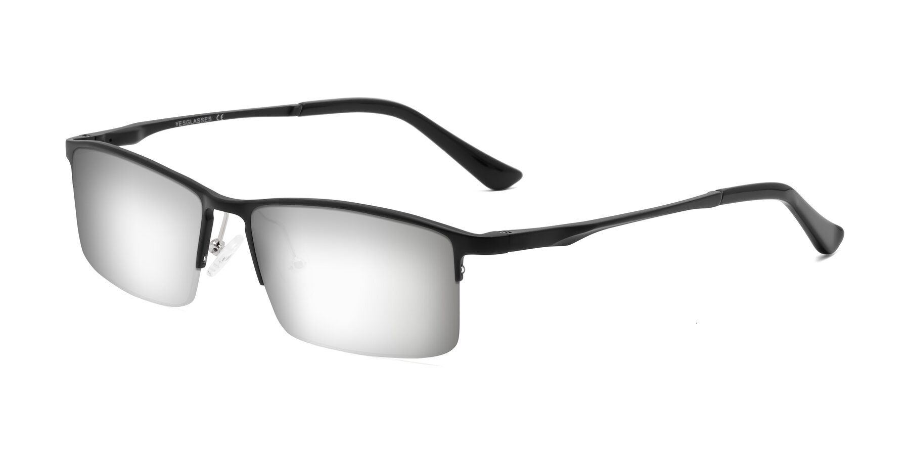 Angle of CX6263 in Black with Silver Mirrored Lenses