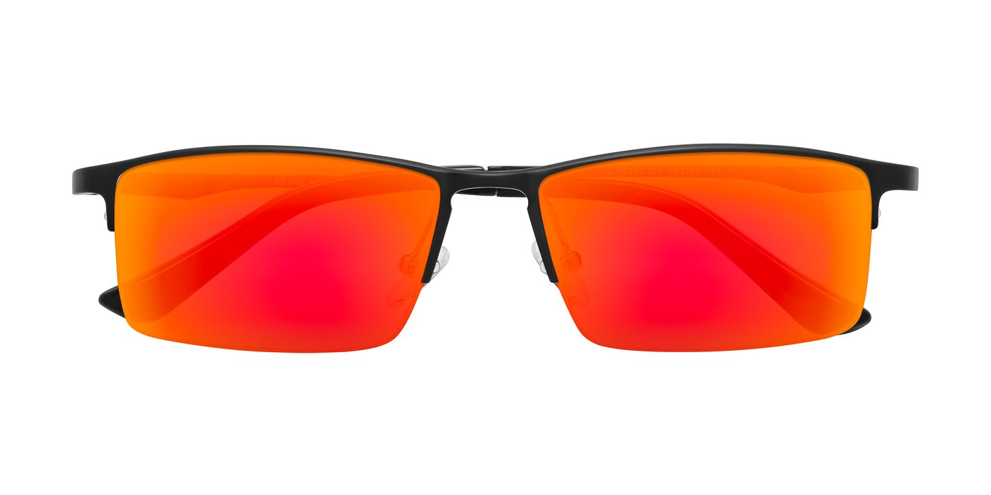 CX6263 - Black Flash Mirrored Sunglasses