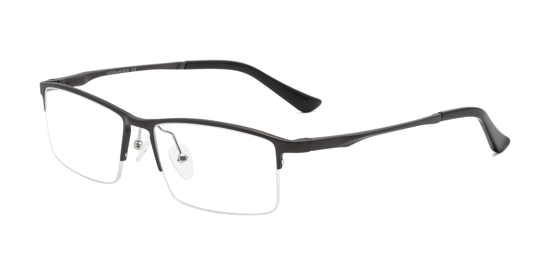 Angle of CX6263 in Gunmetal with Clear Eyeglass Lenses