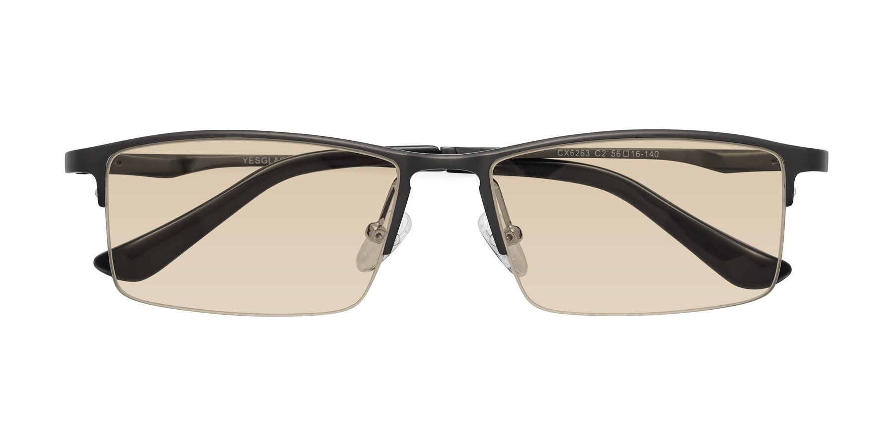 Folded Front of CX6263 in Gunmetal with Light Brown Tinted Lenses