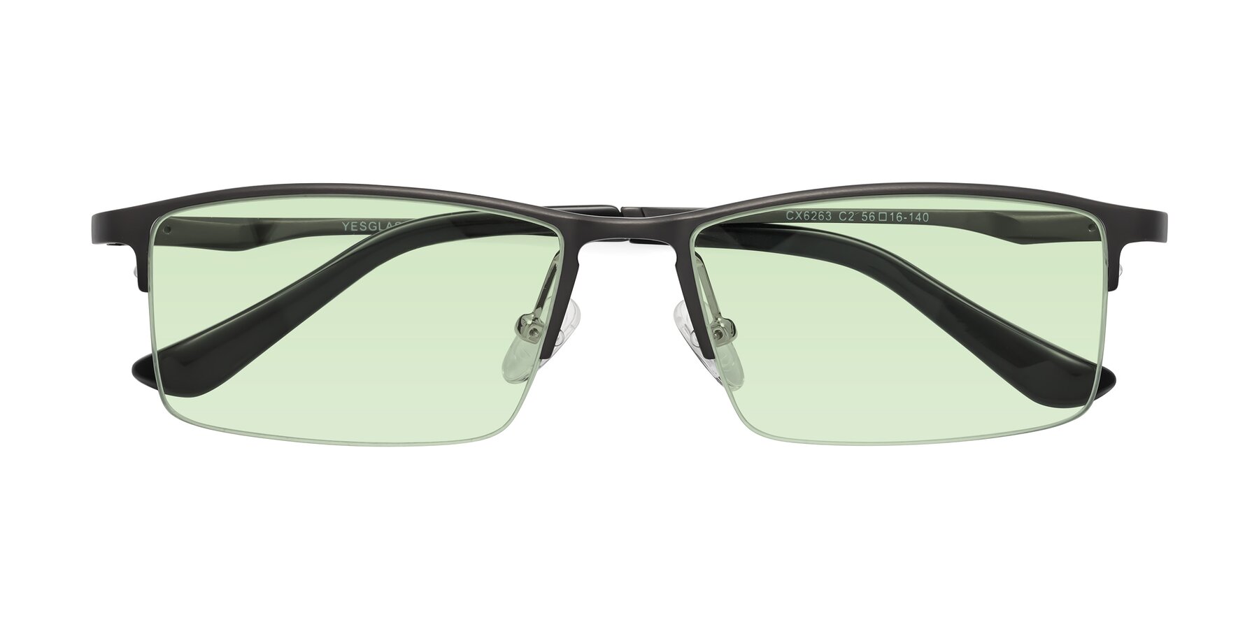 Folded Front of CX6263 in Gunmetal with Light Green Tinted Lenses